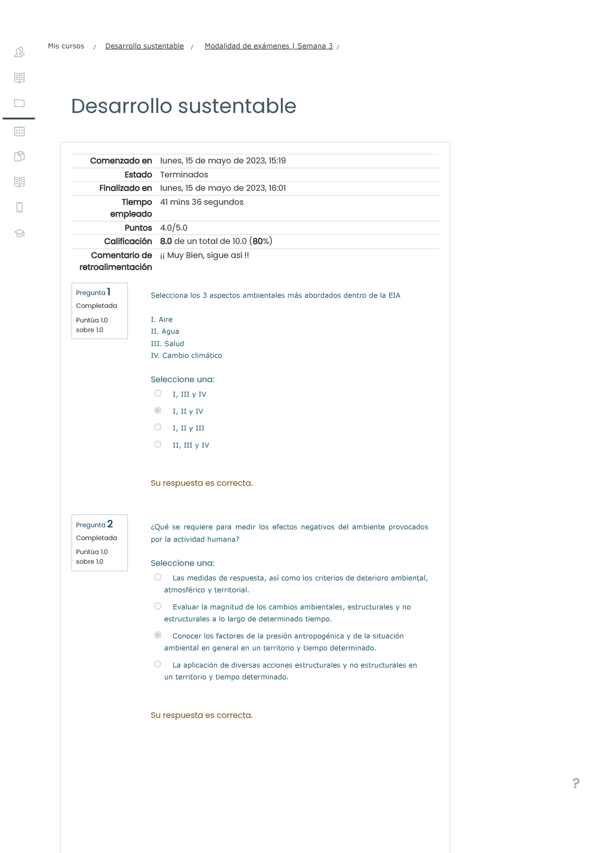 Modalidad De Exámenes Desarrollo Sustentable Semana 3 Revisión Del ...