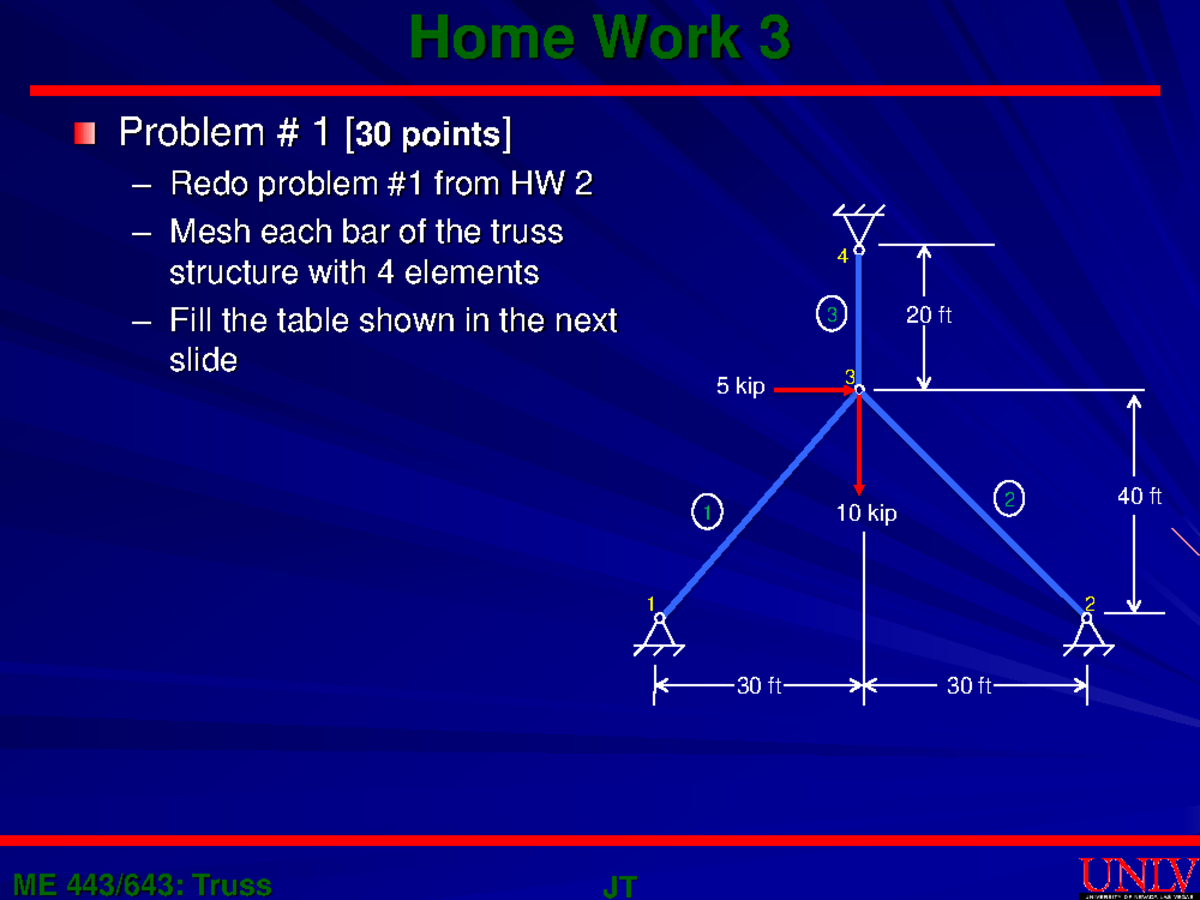 HW 3 me 443 643 - Home Work 3 Problem 1 Redo problem from HW 2 Mesh ...