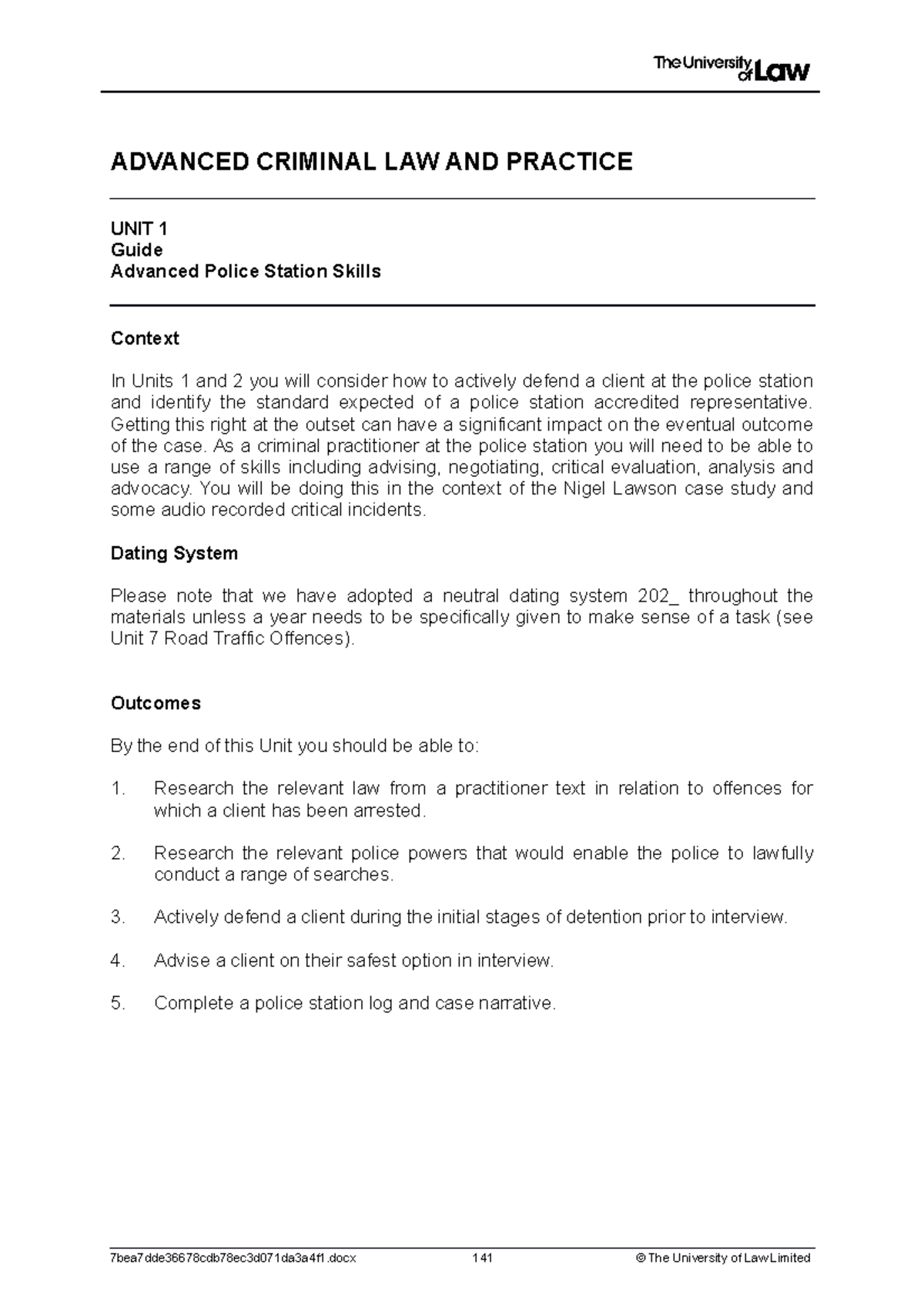 2223 acp ws01 ce01 guide - ADVANCED CRIMINAL LAW AND PRACTICE UNIT 1 ...