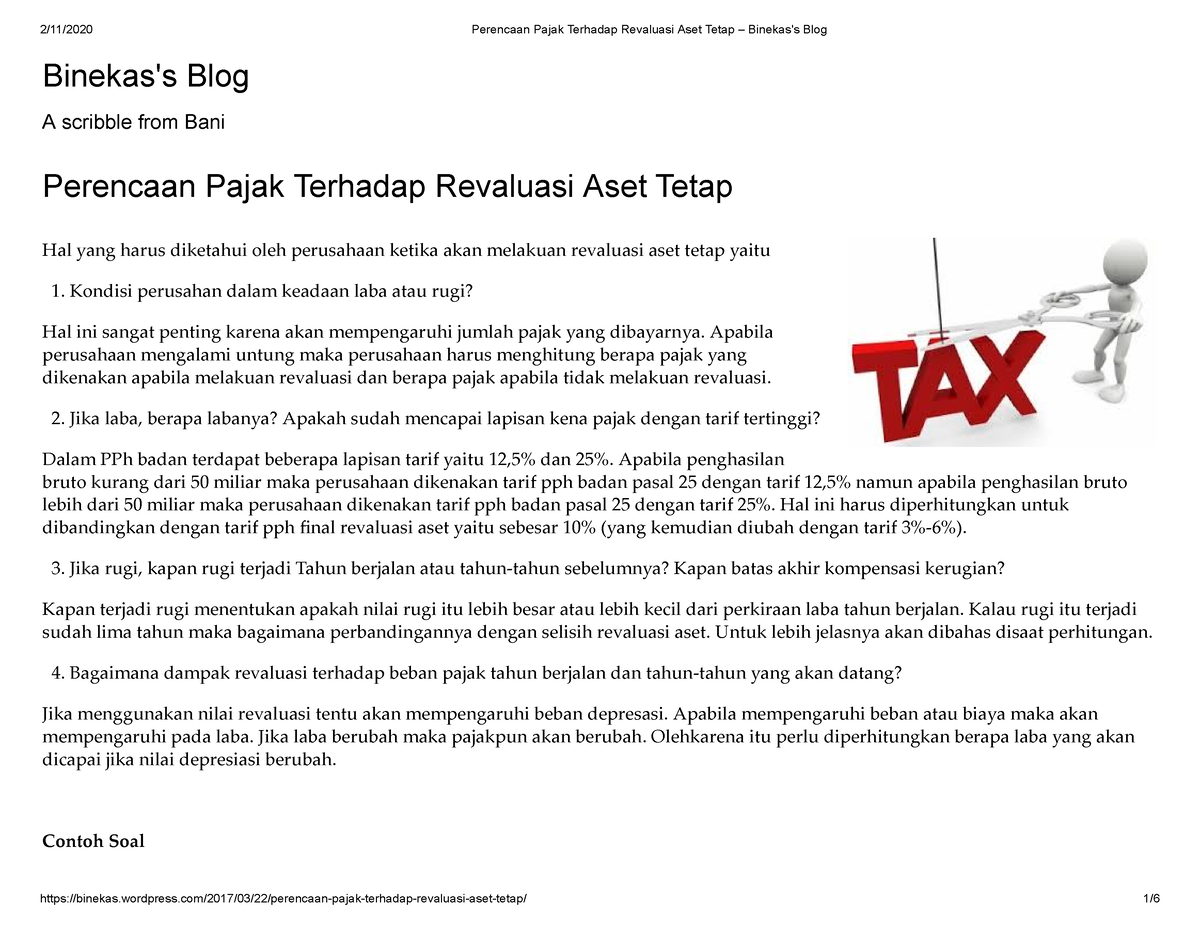 Perencaan Pajak Terhadap Revaluasi Aset Tetap Binekass Blog Binekass Blog A Scribble From 7581