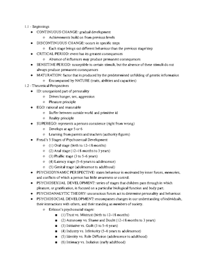 Family 1010 Human Development Final Exam Prep Notes - Recurring Issues ...