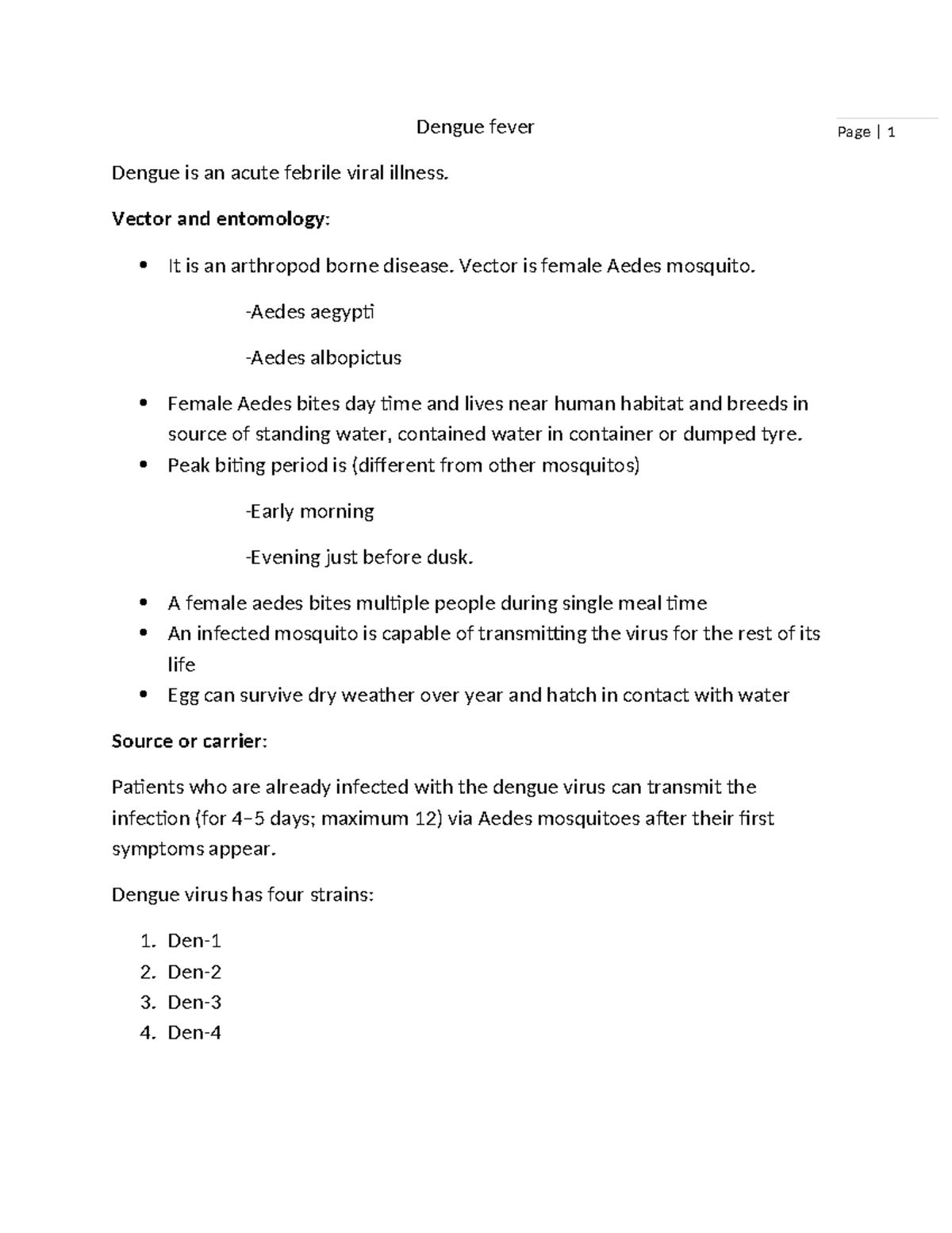 Dengue fever MBBS - Dengue fever Page | 1 Dengue is an acute febrile ...