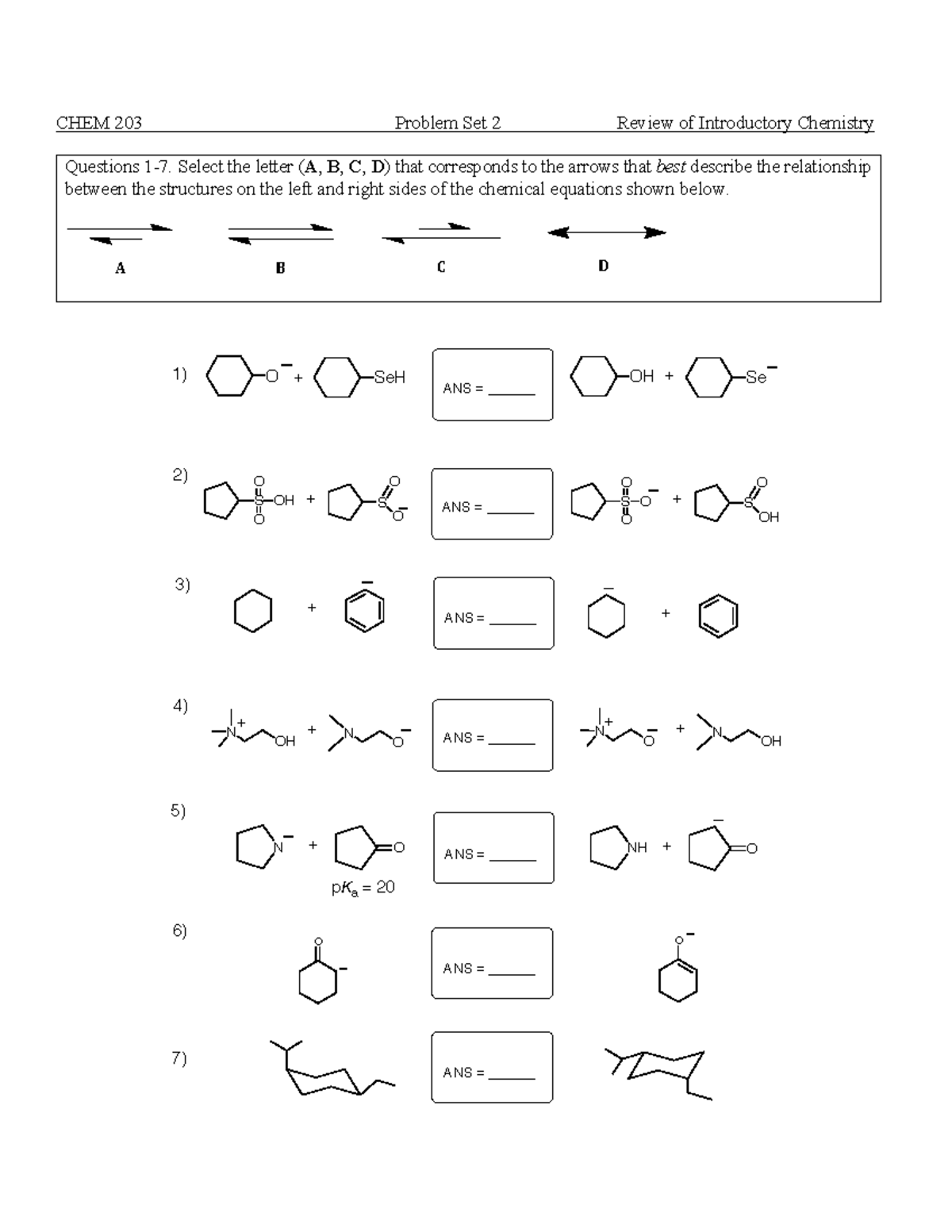 Exam 2019, questions and answers - CHEM 203 Problem Set 2 Review of ...