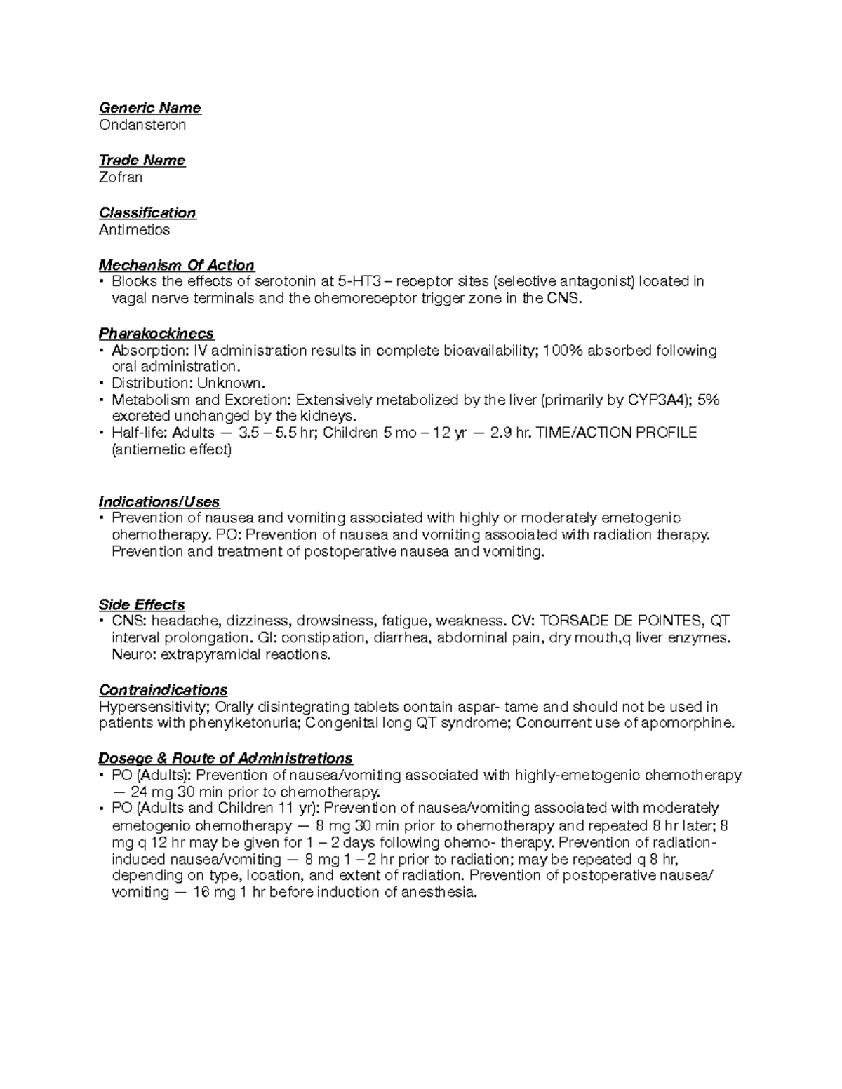 Is This Deadly? Taking Compazine & Zofran Simultaneously - n2w4tno