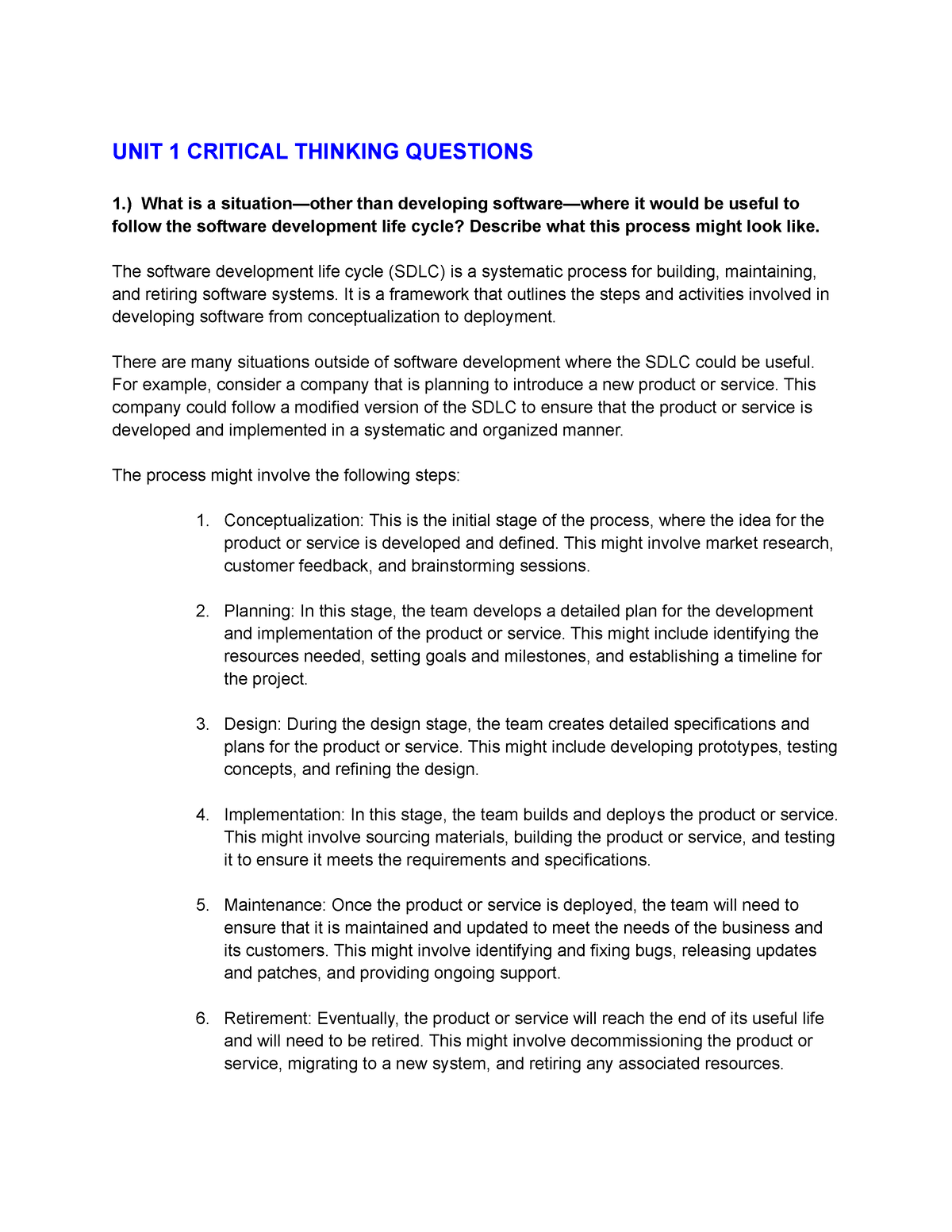 unit 1 critical thinking questions criminology