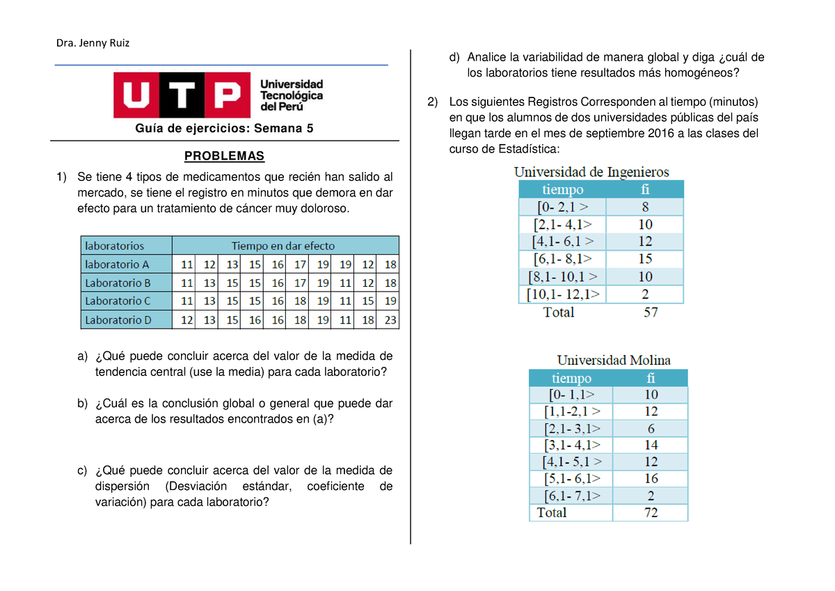 S05.s5- Estadística Descriptiva Y Probabilidades. Guía De Ejercicios ...