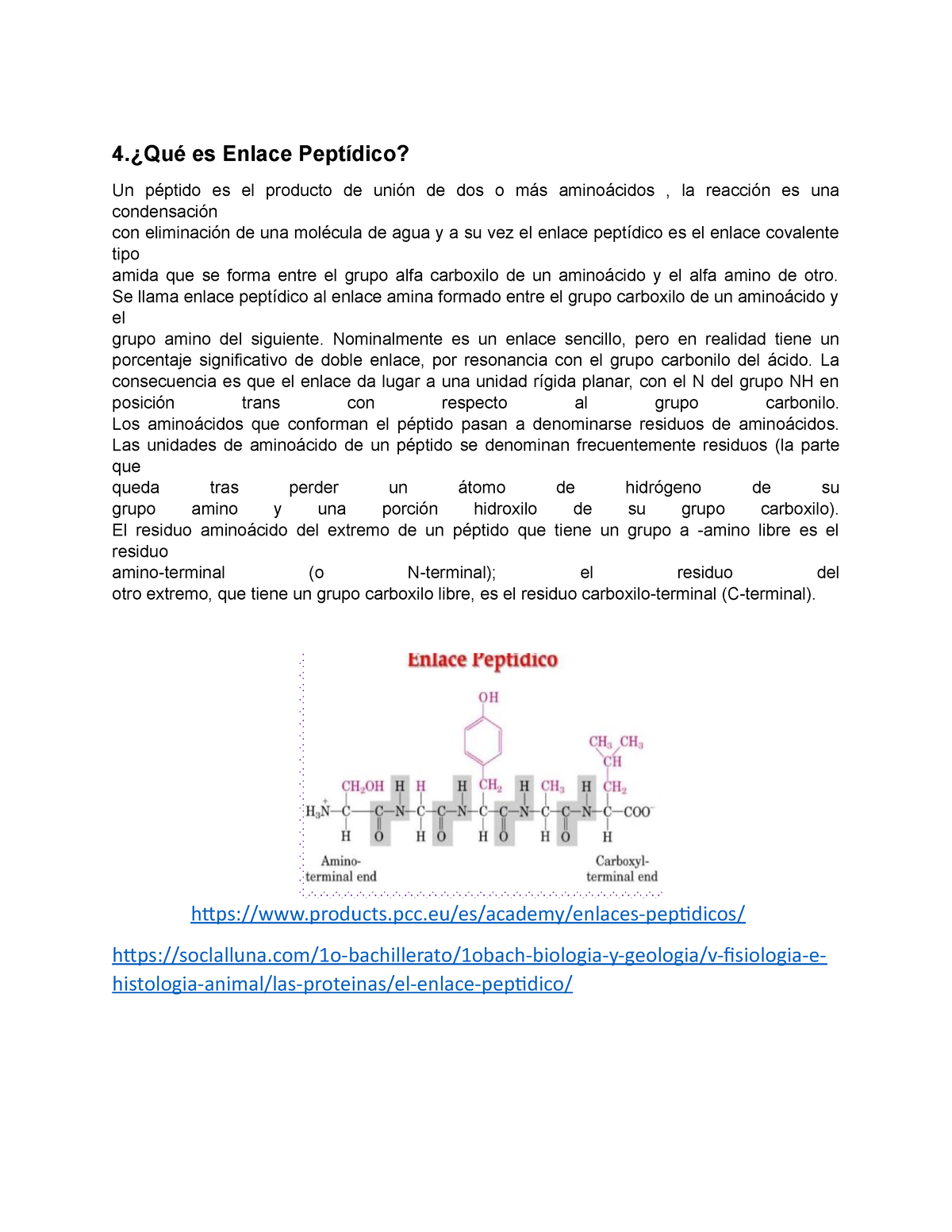 Enlace Peptidico - Util - 4.¿Qué Es Enlace Peptídico? Un Péptido Es El ...