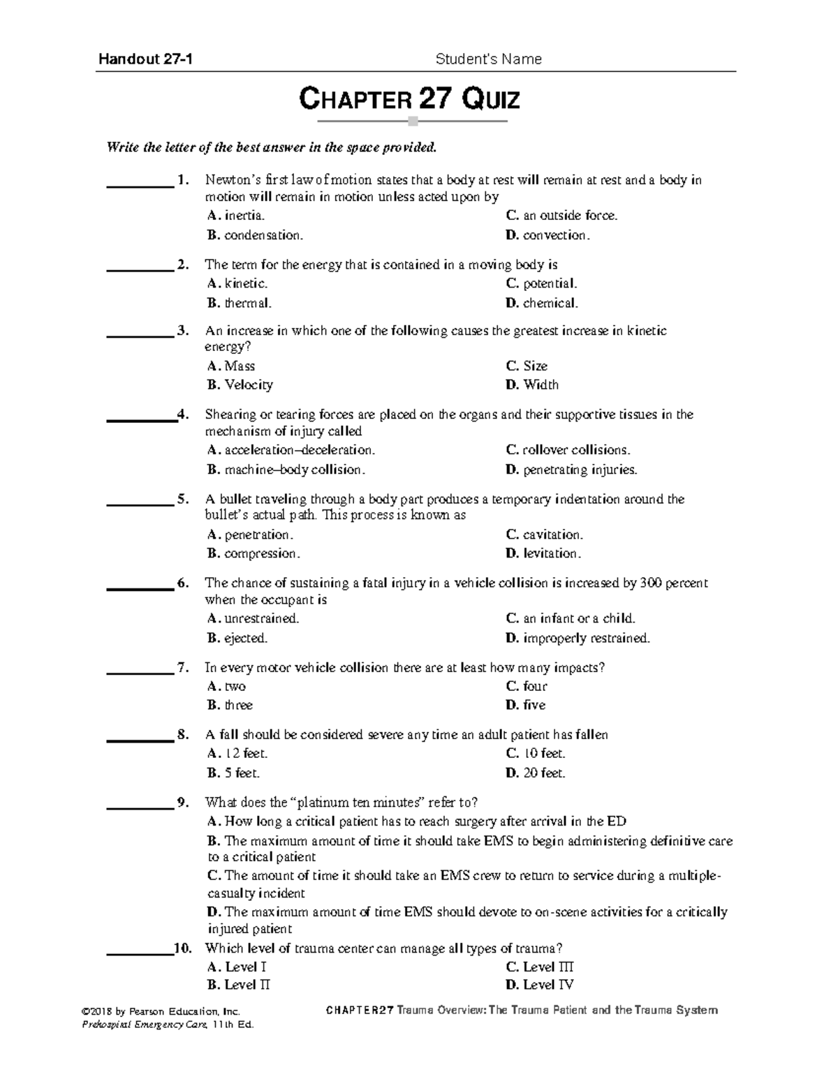 Ch27 handouts - hello - © 2018 by Pearson Education, Inc. C H A P T E R ...