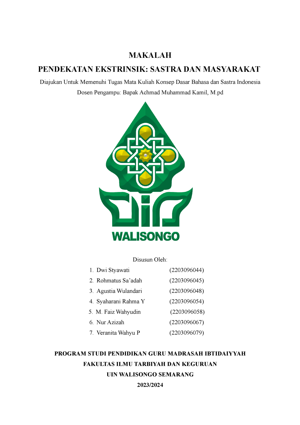 Makalah KD BASI Kel - Penjelasan Pendekatan Ekstrinsik Sastra - MAKALAH ...