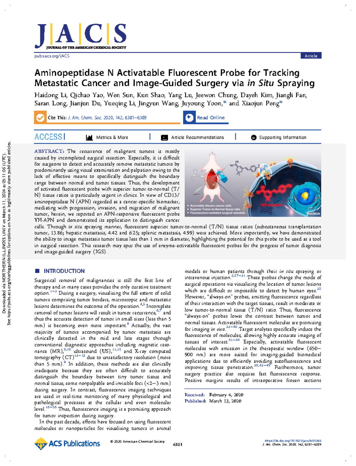 Li et al 2020 aminopeptidase n activatable fluorescent probe for ...