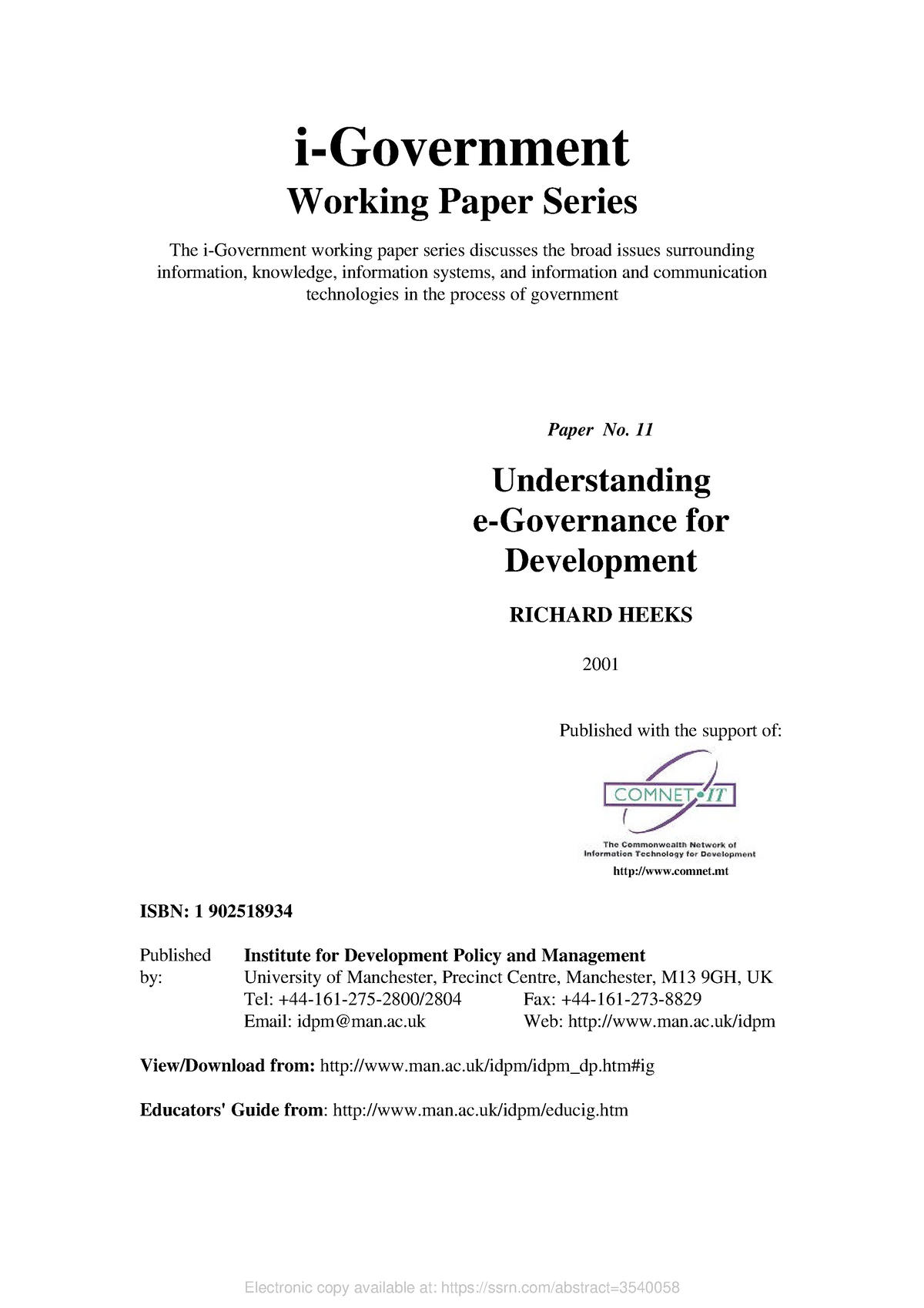 E Gov - I-government Working Paper Series The I-government Working 