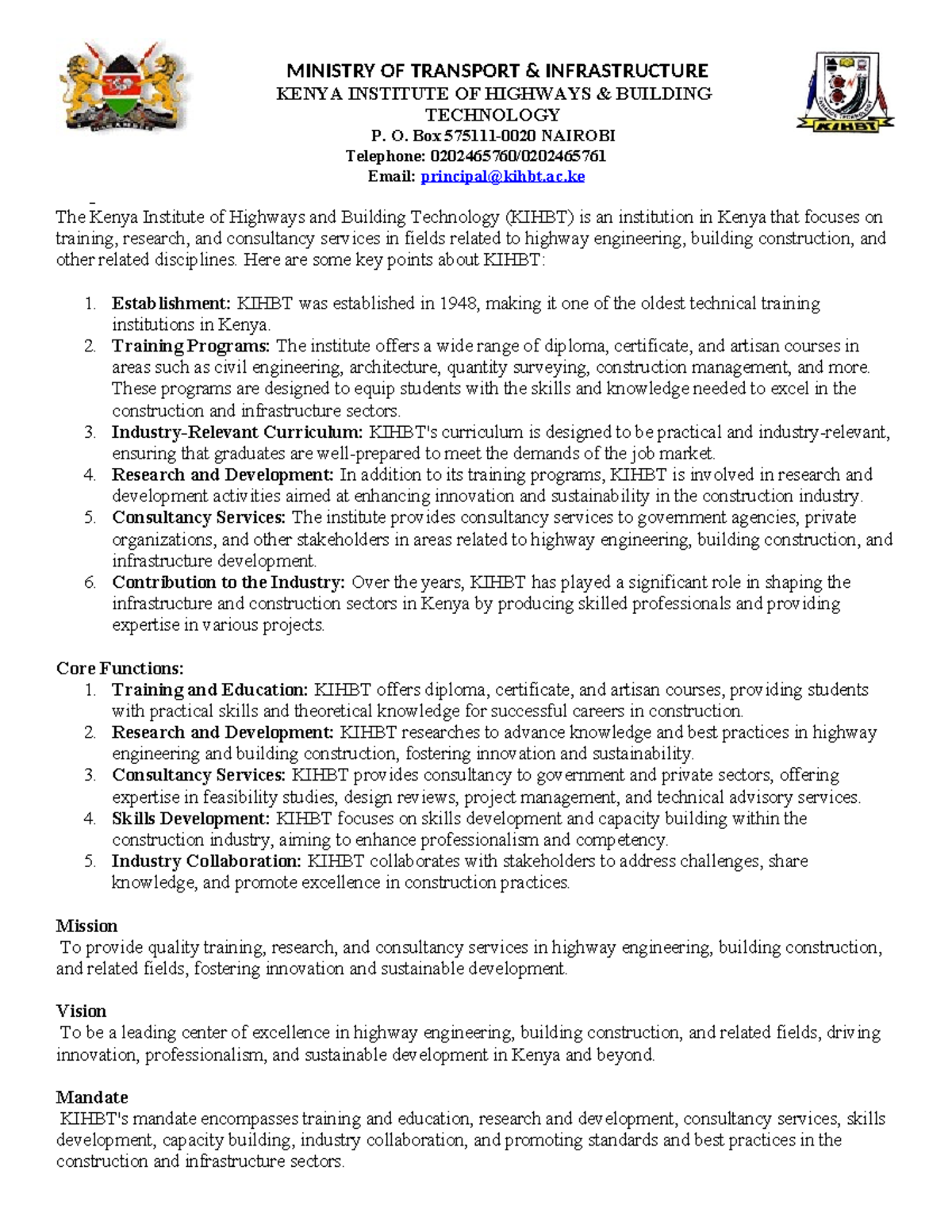 Training Based Project Application FORM - MINISTRY OF TRANSPORT ...