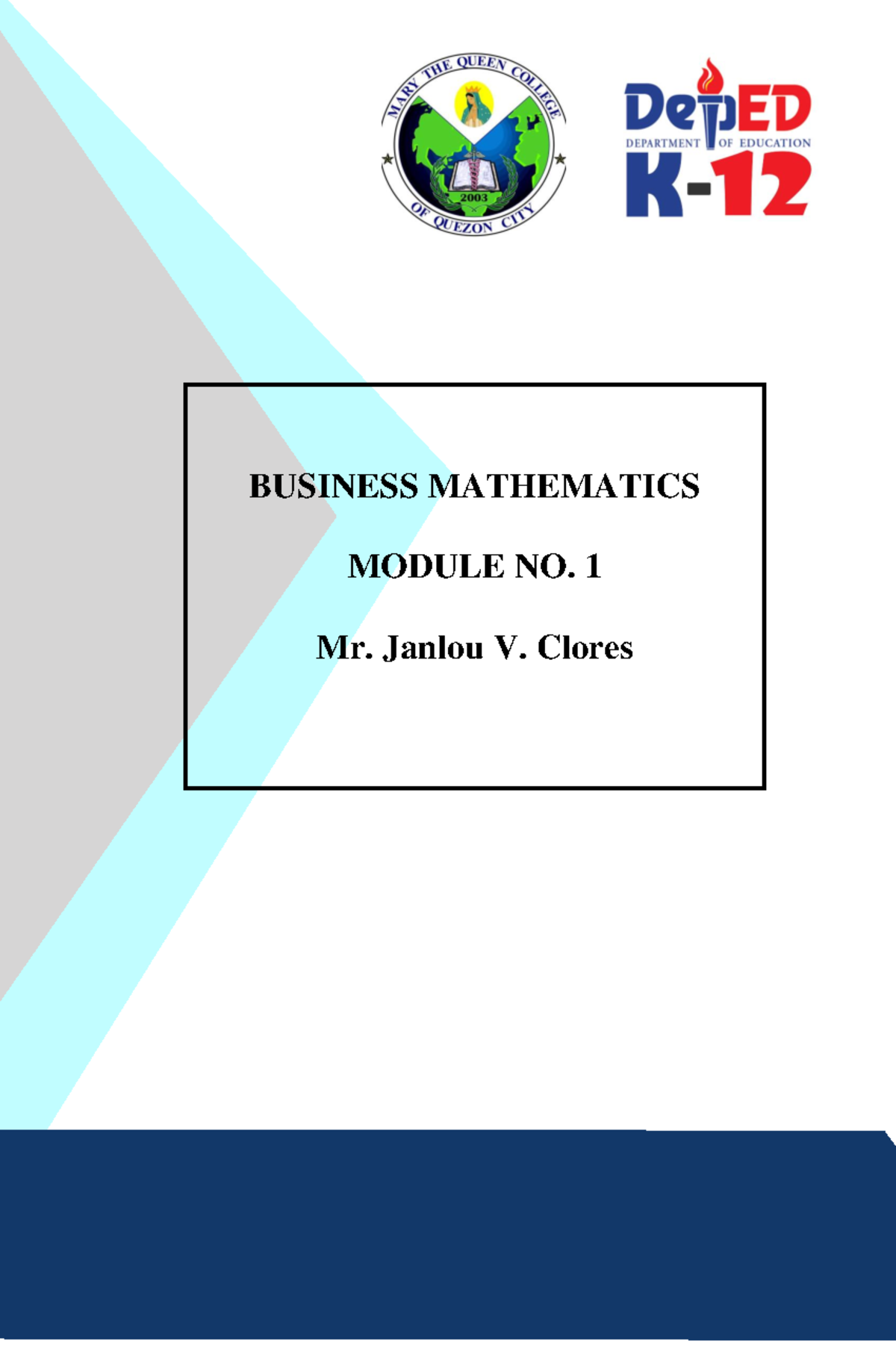 G11.Q1. Businessmathematics - \ BUSINESS MATHEMATICS MODULE NO. 1 Mr ...