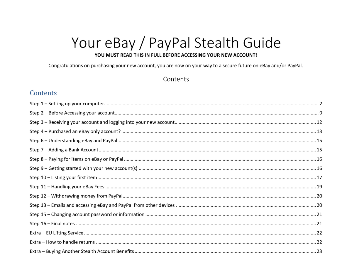 new ebay stealth guide
