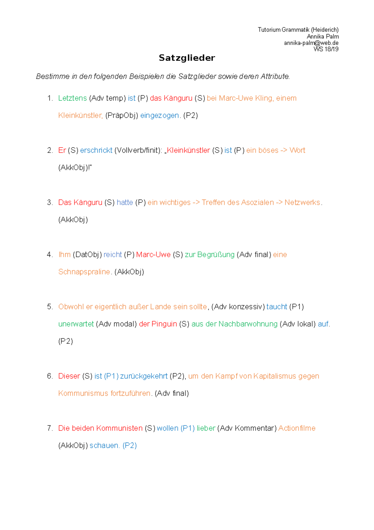 Satzglieder pdf übungen, satzglieder übungen mit lösungen pdf – Akapv