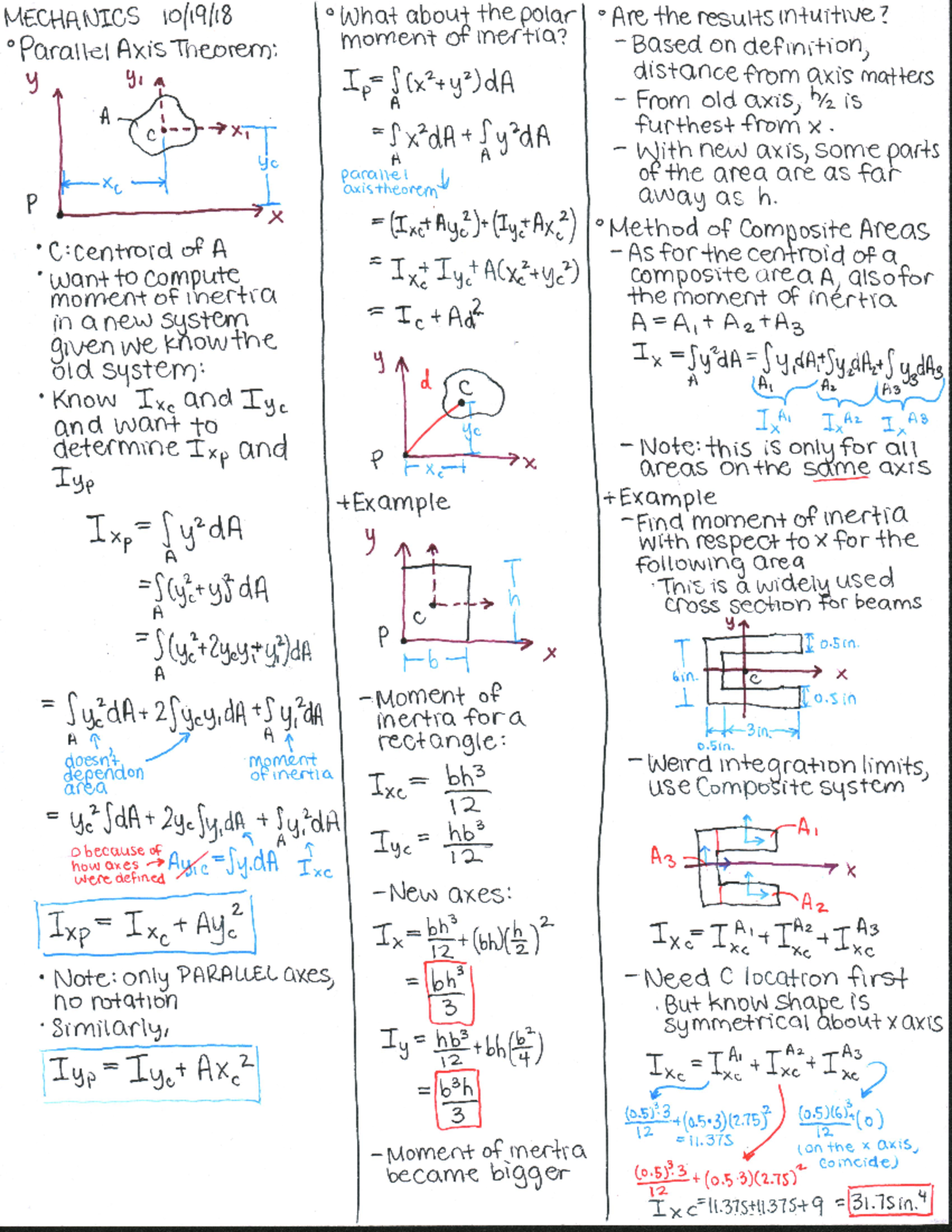 Mechanics ENME 3105 10.19.18 Kougioumtzoglou - MECHANICS Parallel Axis ...