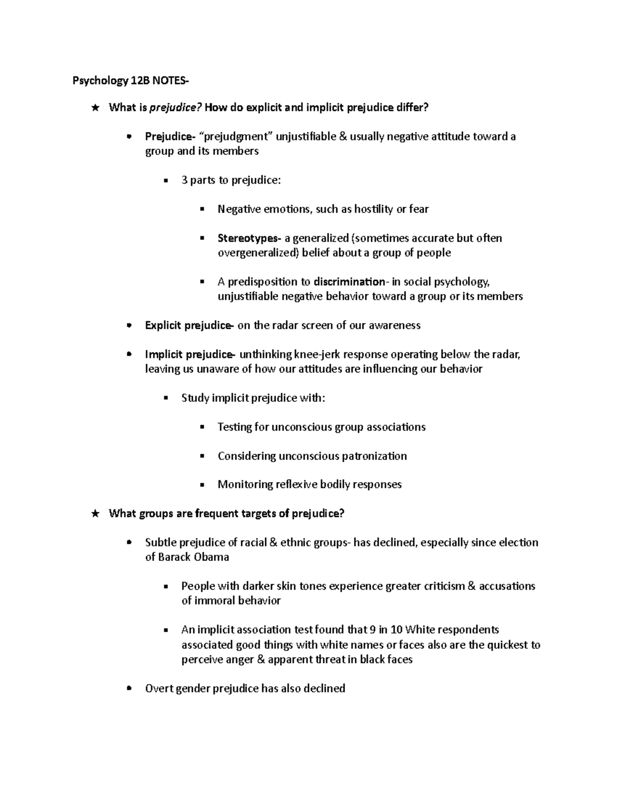 UNL PSYC 181- MODULE 12B NOTE SUMMARY - Psychology 12B NOTES- What is ...