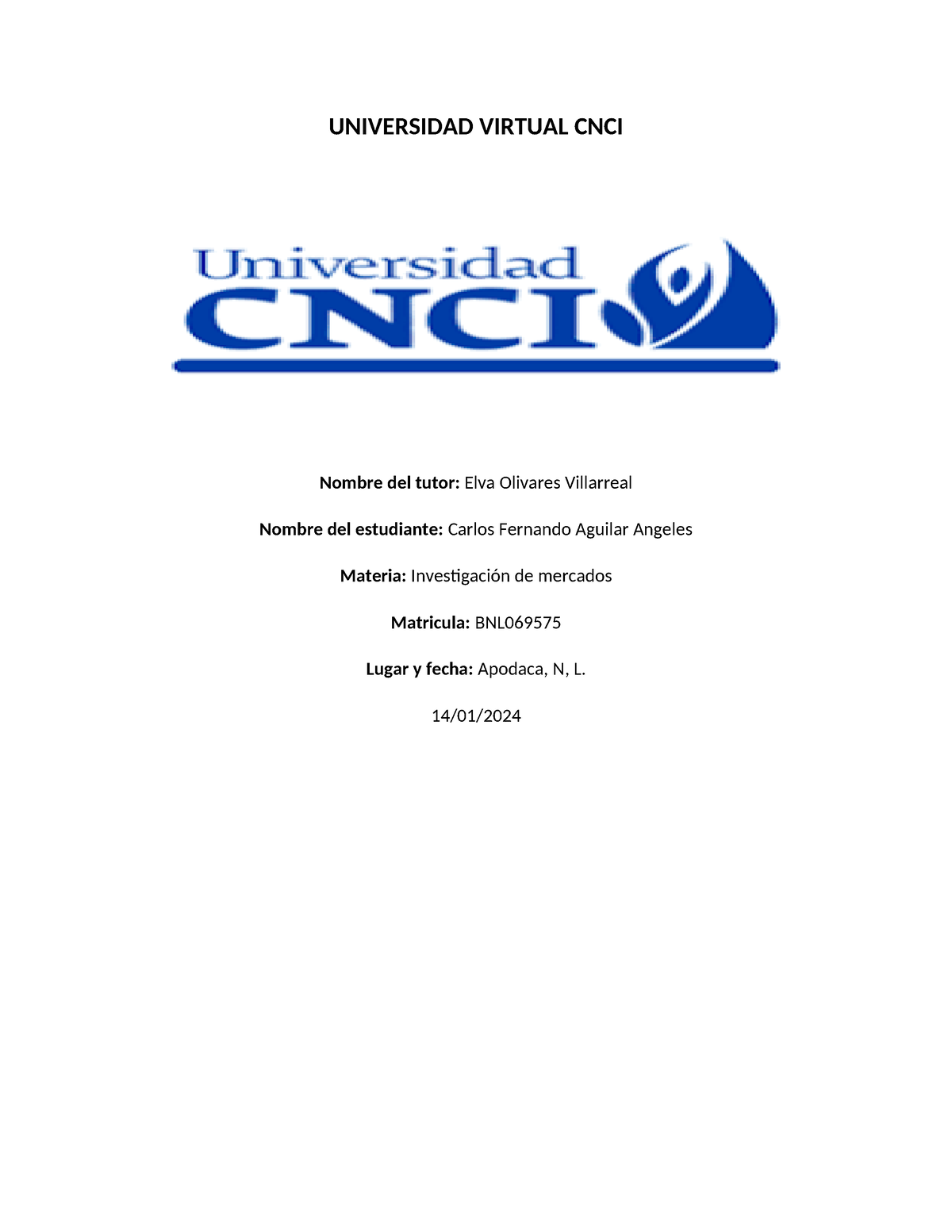 Actividad 1 - Investigacion A Mercados - UNIVERSIDAD VIRTUAL CNCI ...