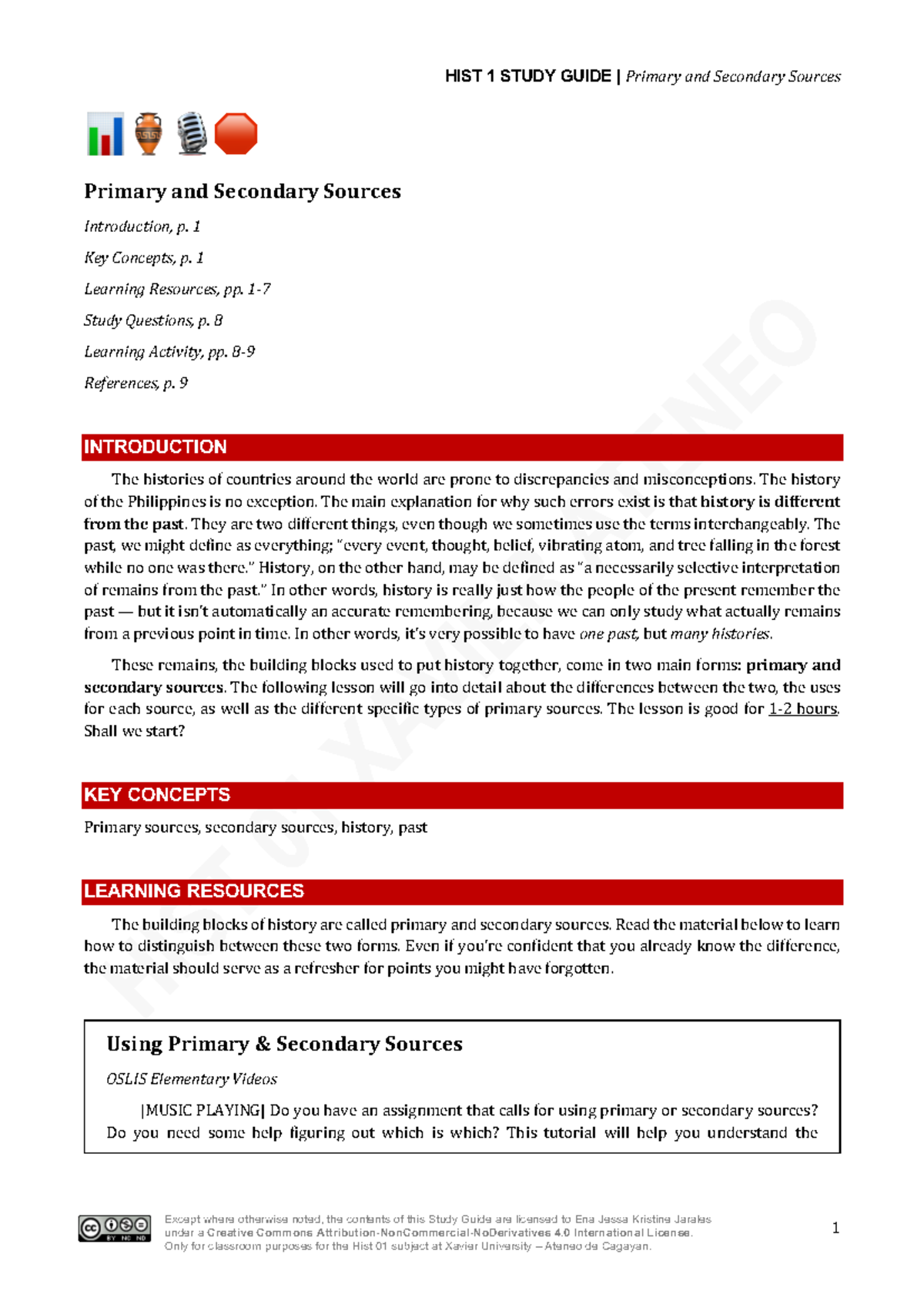 Hist1 M1 L1 Primary Secondary Srcs - Except where otherwise noted, the ...