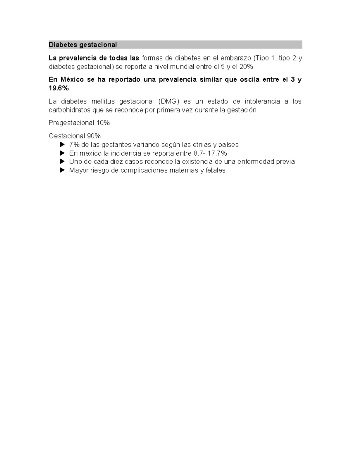 prevalencia en mexico de diabetes gestacional