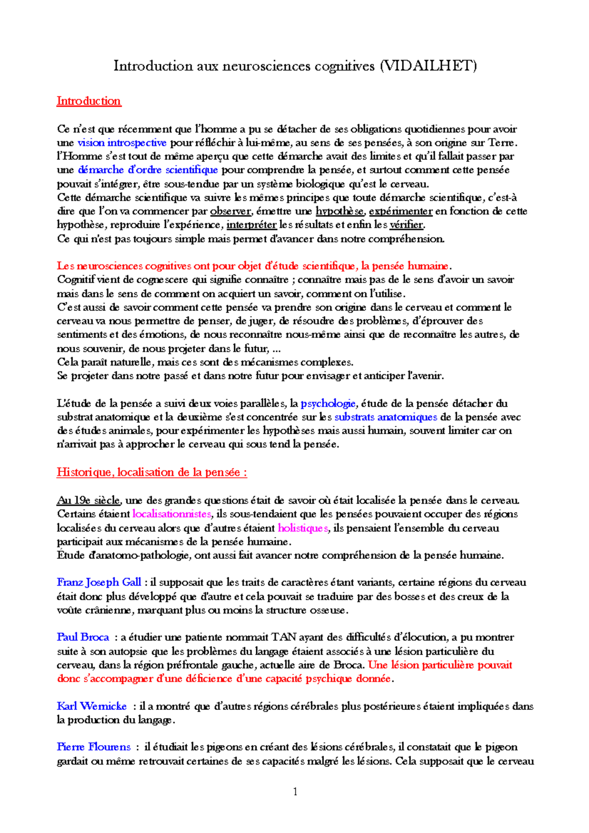 Introduction aux neurosciences cognitives ( Vidailhet) - Introduction ...