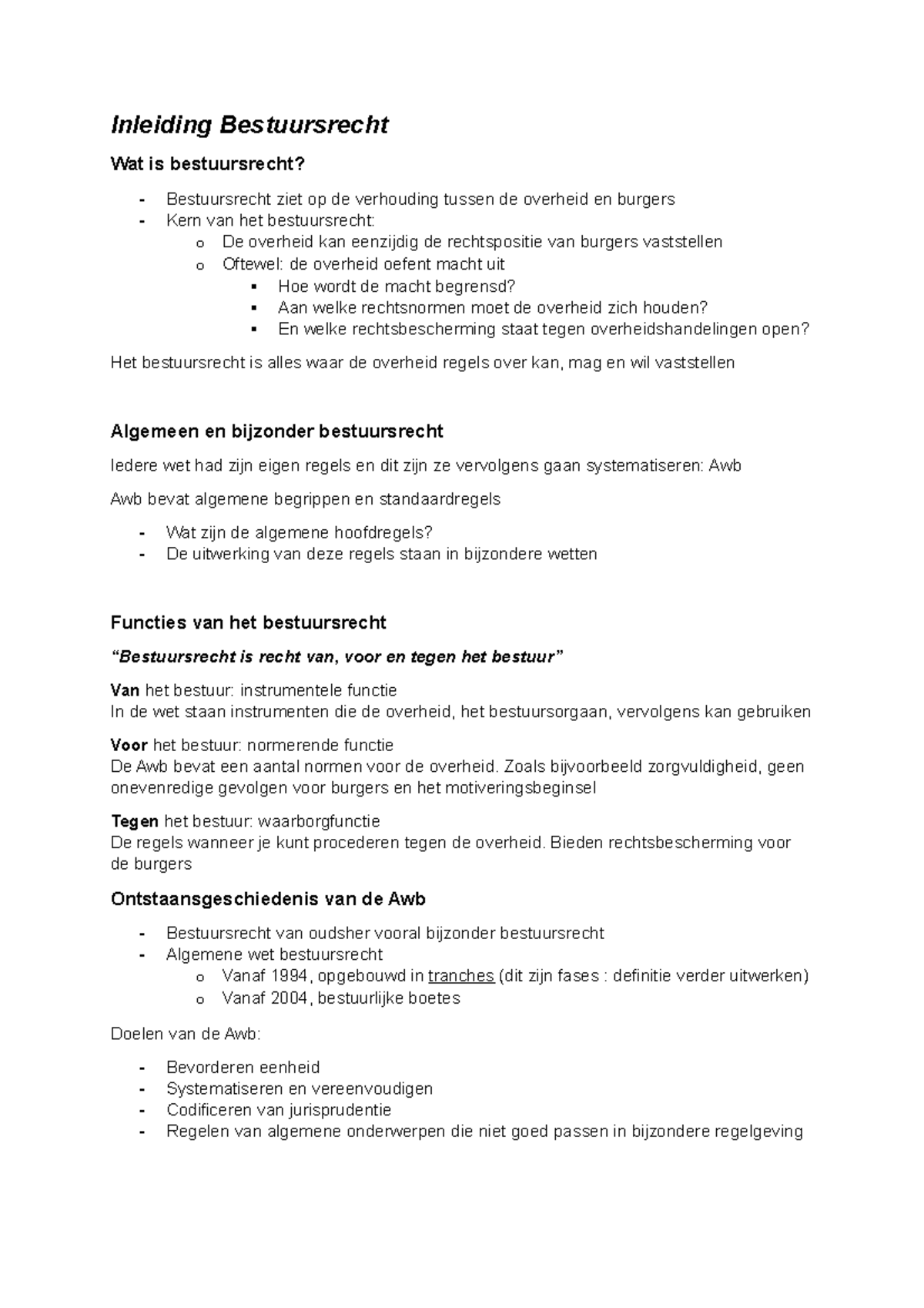 Inleiding Bestuursrecht - Hoorcollege 1 - Inleiding Bestuursrecht Wat ...