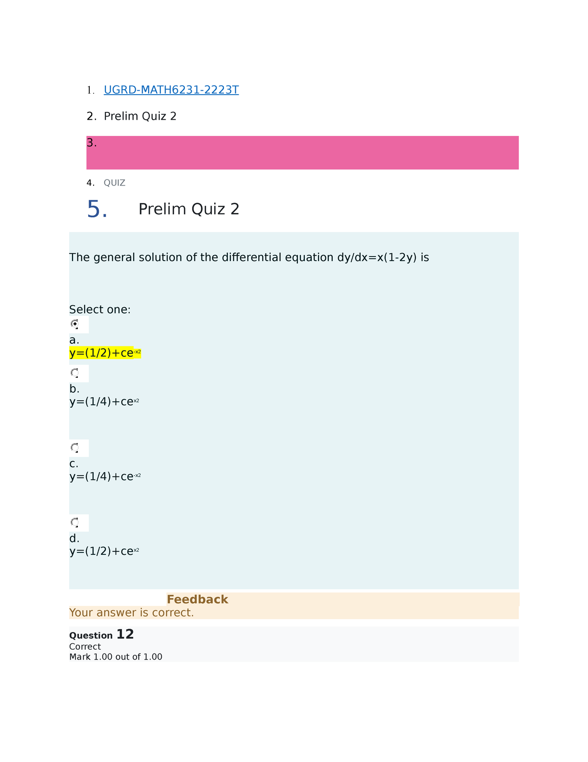 UGRD-MATH6231 Prelim Quiz 2 - 1. UGRD-MATH6231-2223T Prelim Quiz 2 3 ...