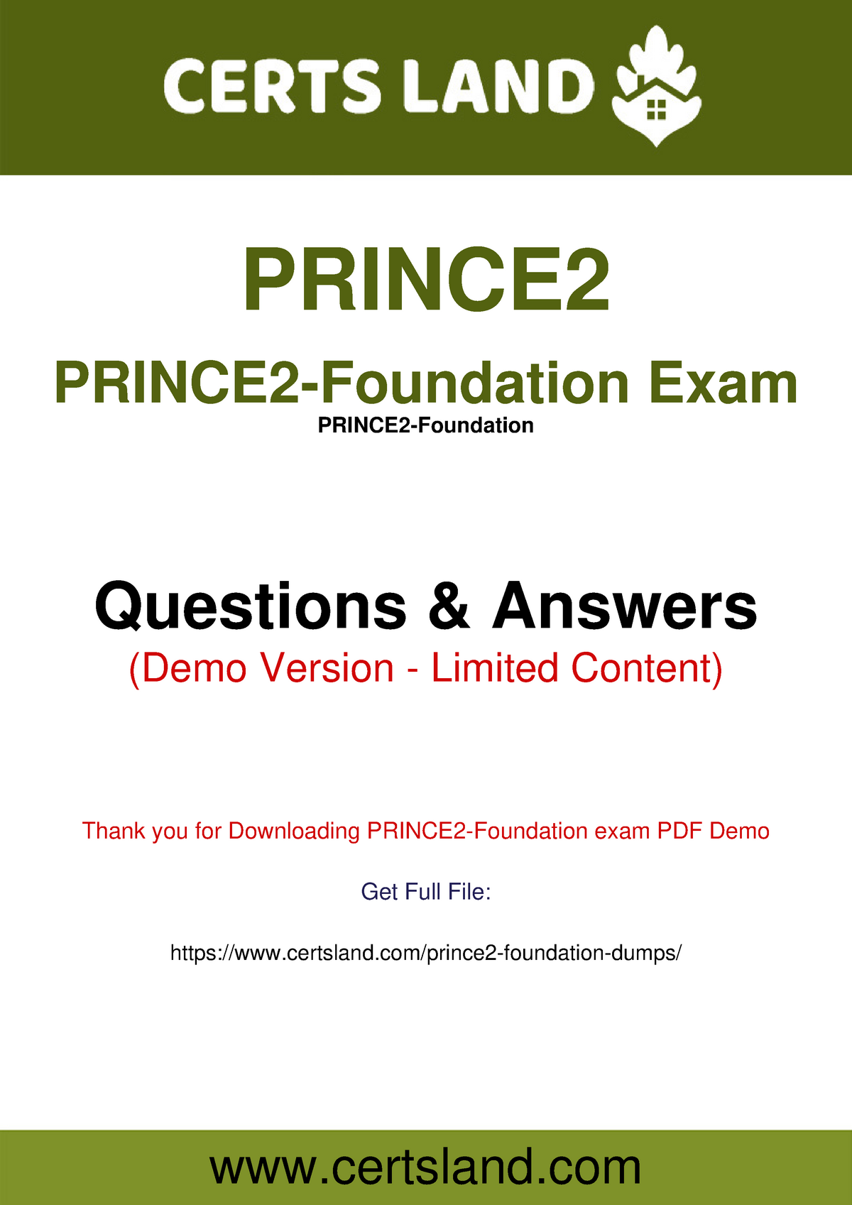 PRINCE2Foundation Official Practice Test