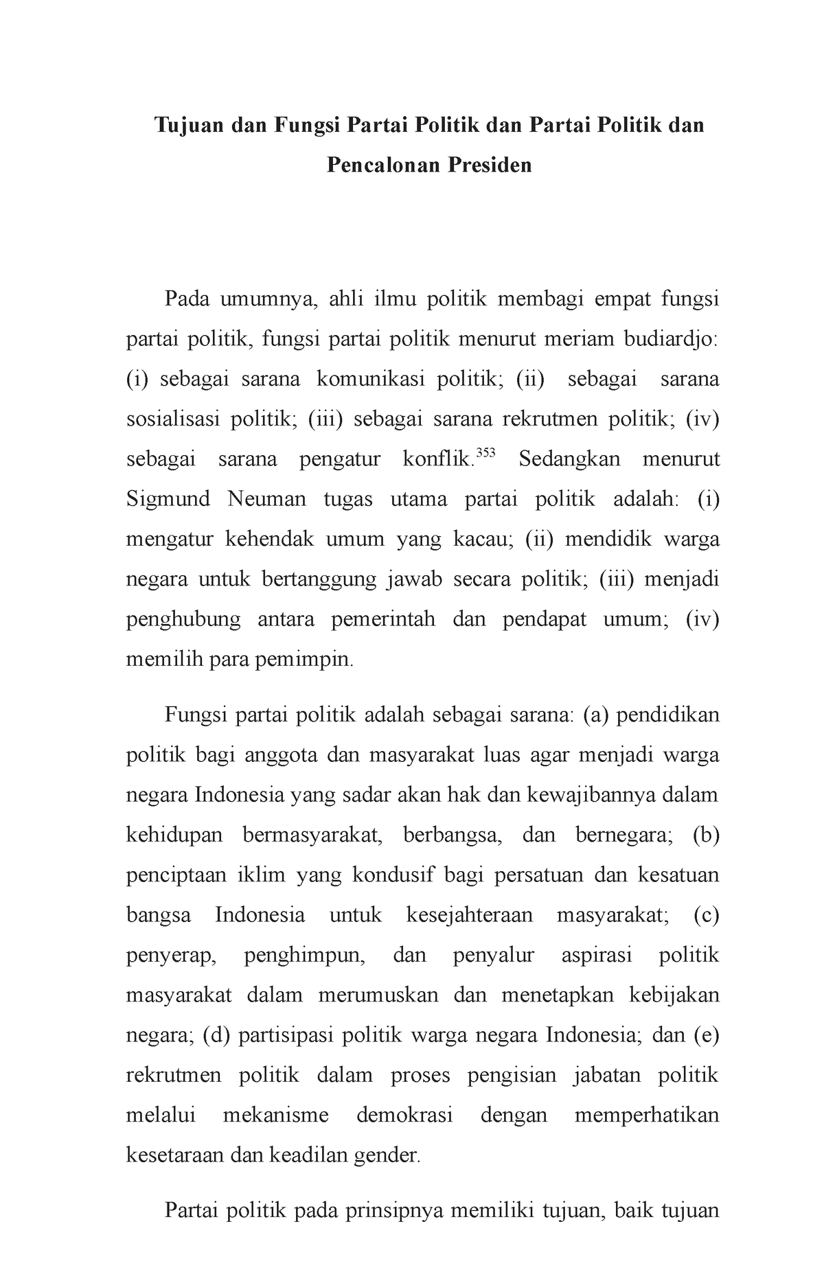 Tujuan Dan Fungsi Partai Politik Dan Partai Politik Dan Pencalonan ...