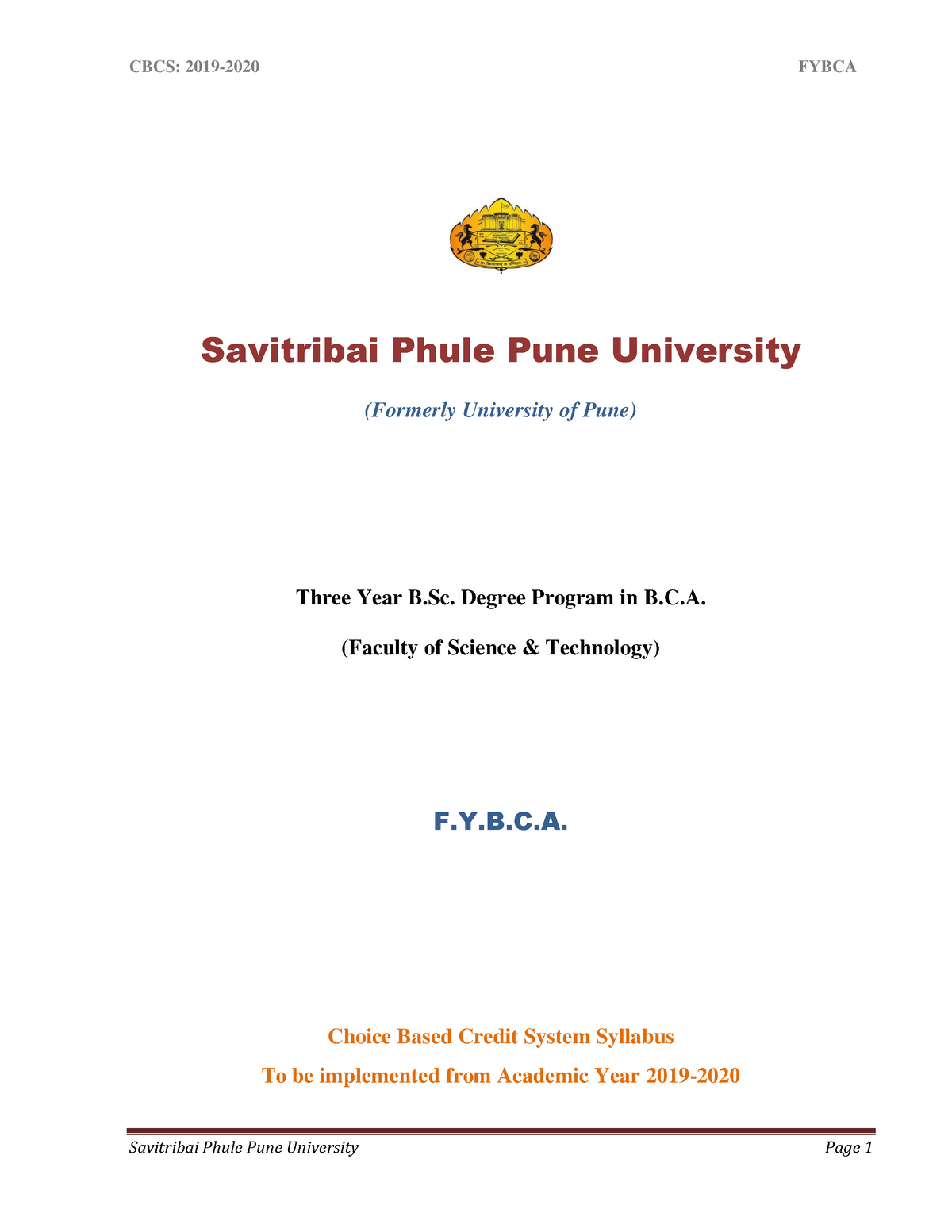 F.Y.B - Savitribai Phule Pune University (Formerly University Of Pune ...