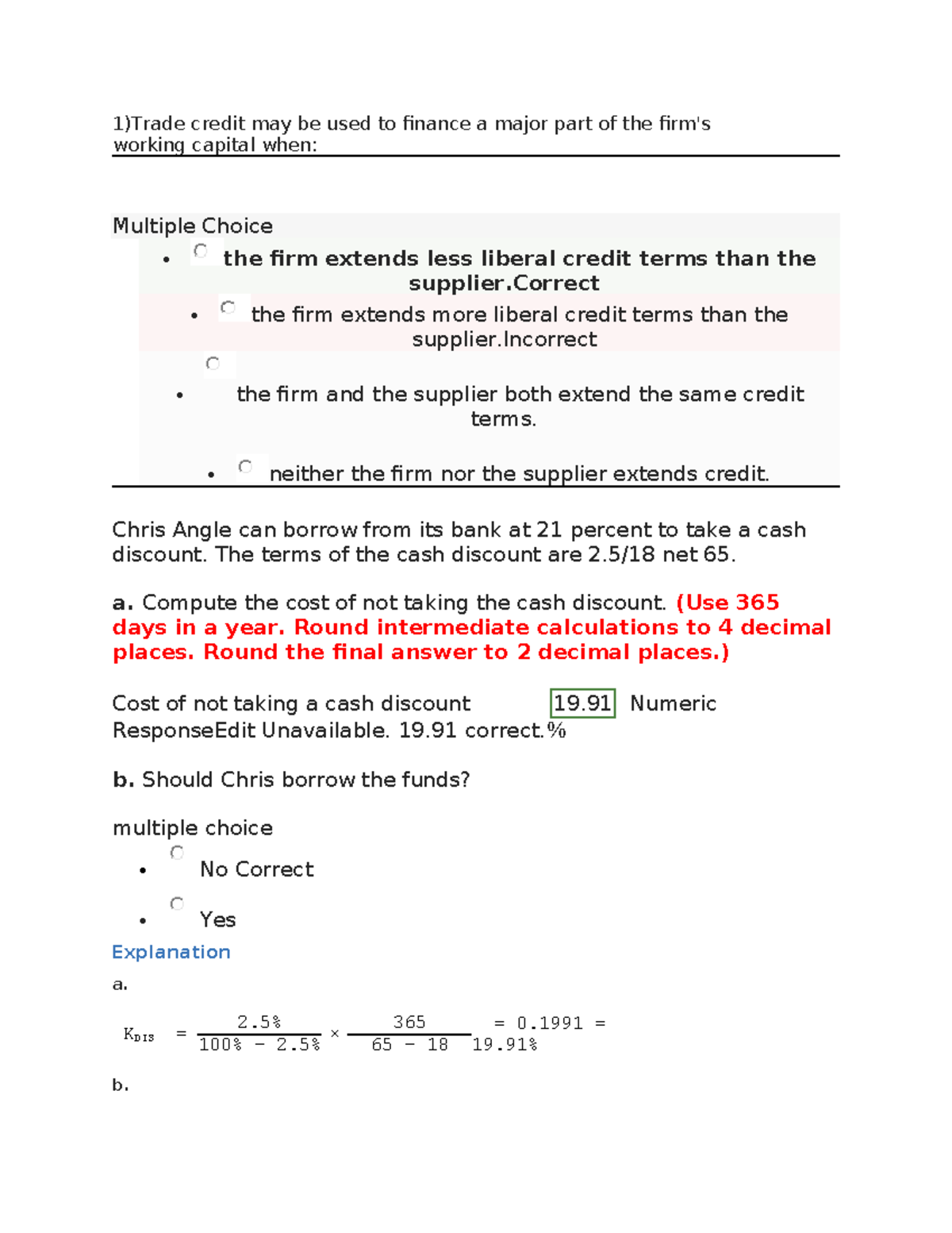 Credit RISK Assignment 3 - 1)Trade credit may be used to finance a ...