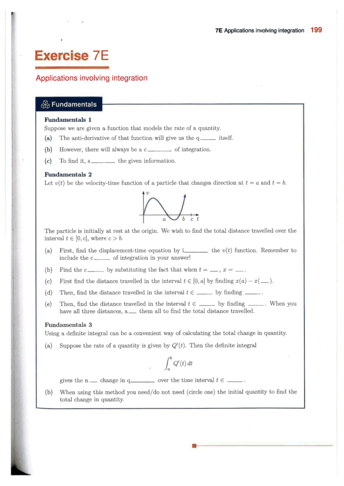 Rates of change worksheet - 7E Applications involving integration 199 ...