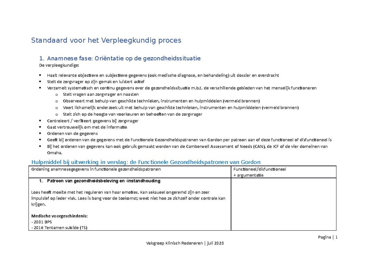 BS9 KL9.3 Standaard voor vp-proces ingevuld - Standaard voor het