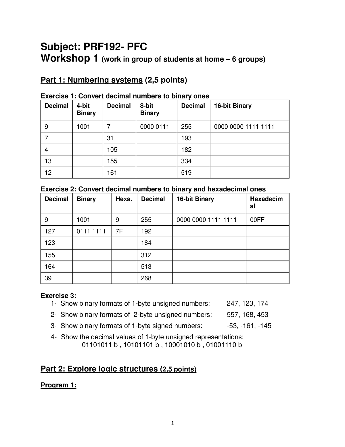 Assignmentpfr192 - 1 Subject: PRF192- PFC Workshop 1 (work In Group Of ...