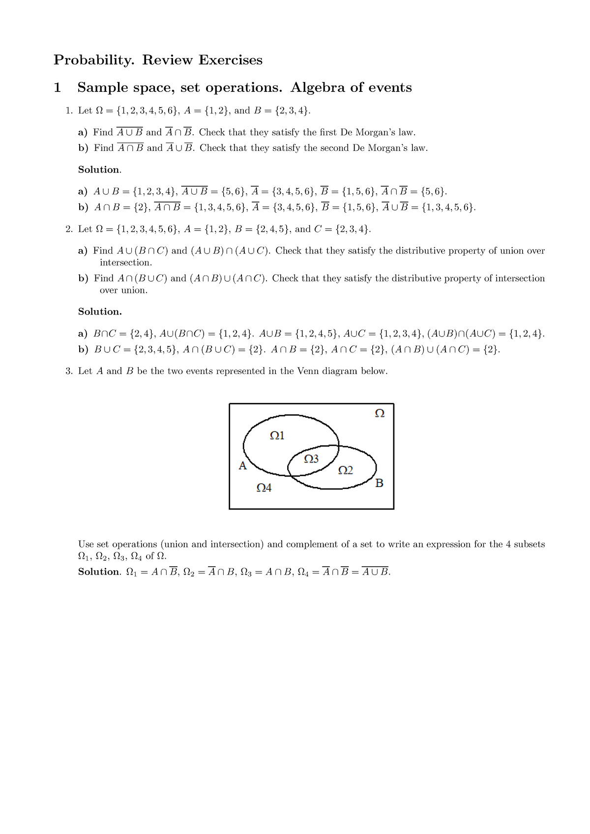 unit probability homework 2 answer key sample space