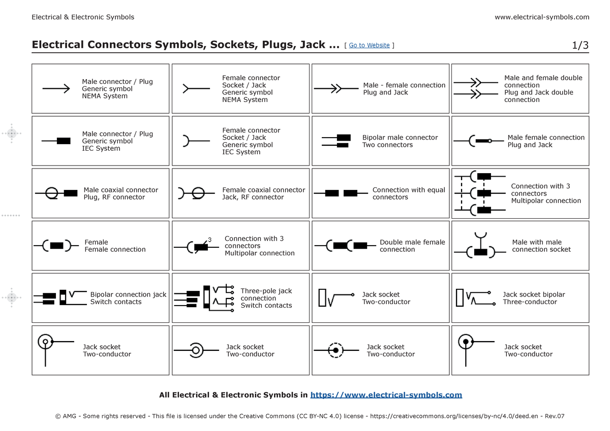 Electrical Connectors Symbols - Electrical & Electronic Symbols ...