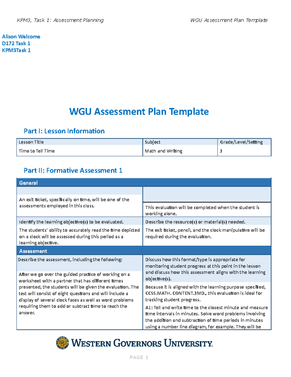 graded task assignment example