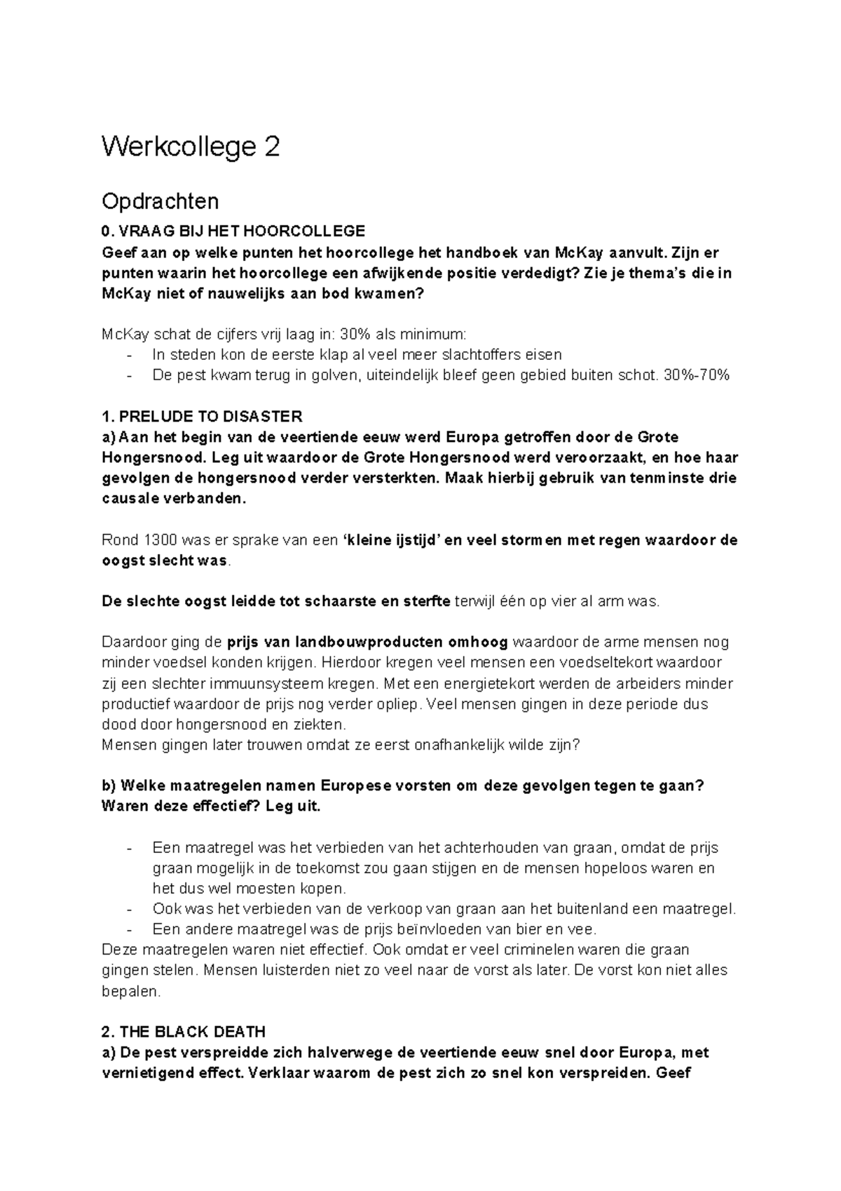 Werkcollege 2 Werkgroep Uitwerkingen - Werkcollege 2 Opdrachten 0 ...