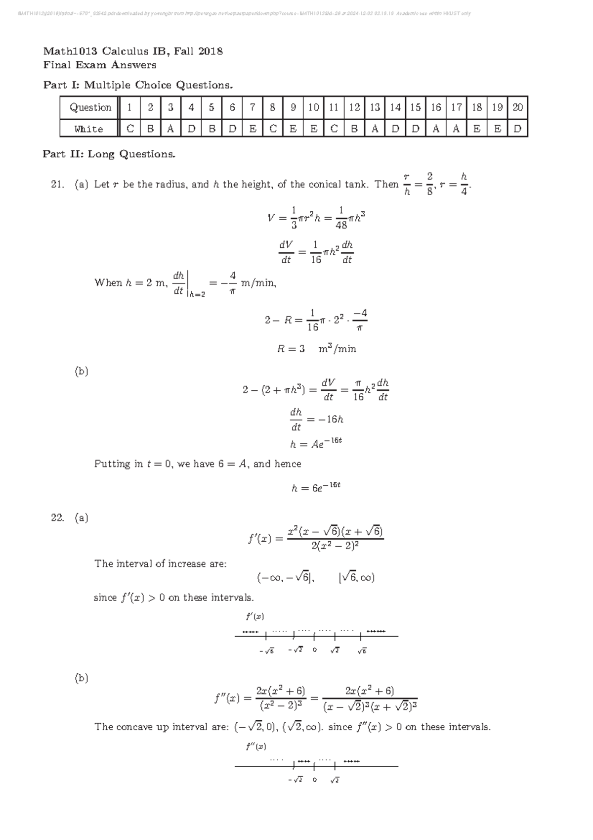 (MATH1013)[2018 ](f)final~=670^ 93542 - Math1013 Calculus IB, Fall 2018 ...