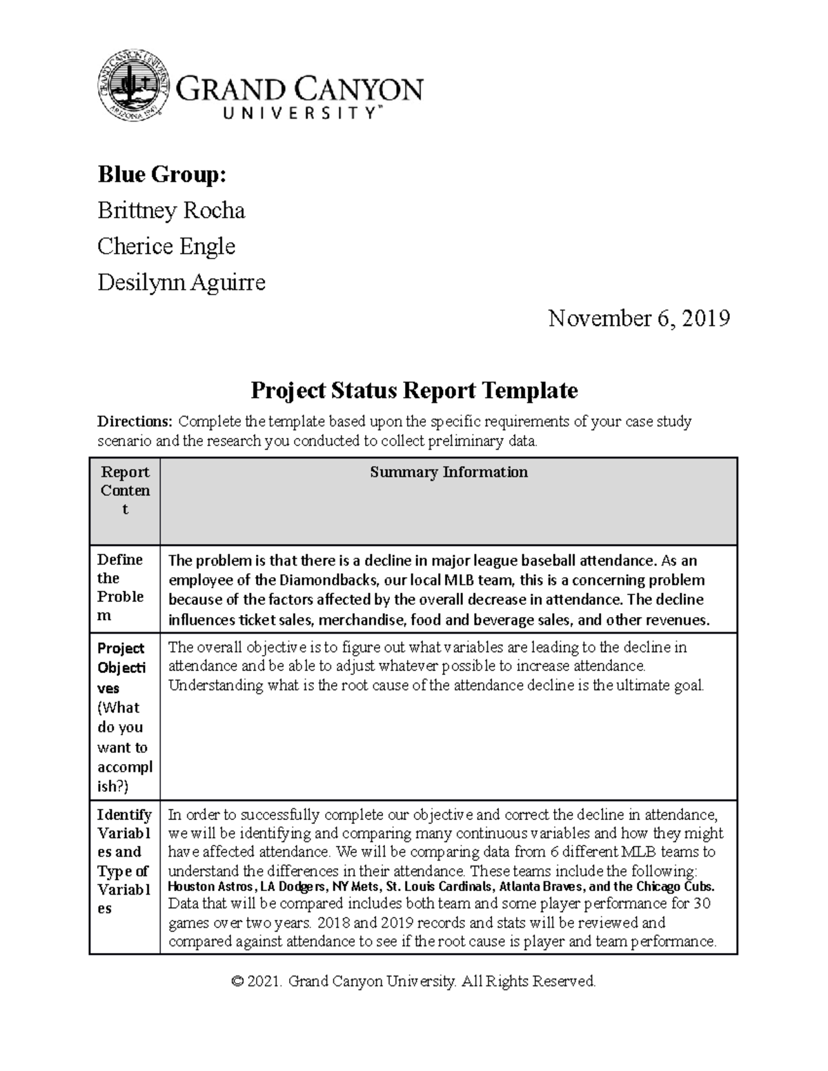 Example of project outline for research image