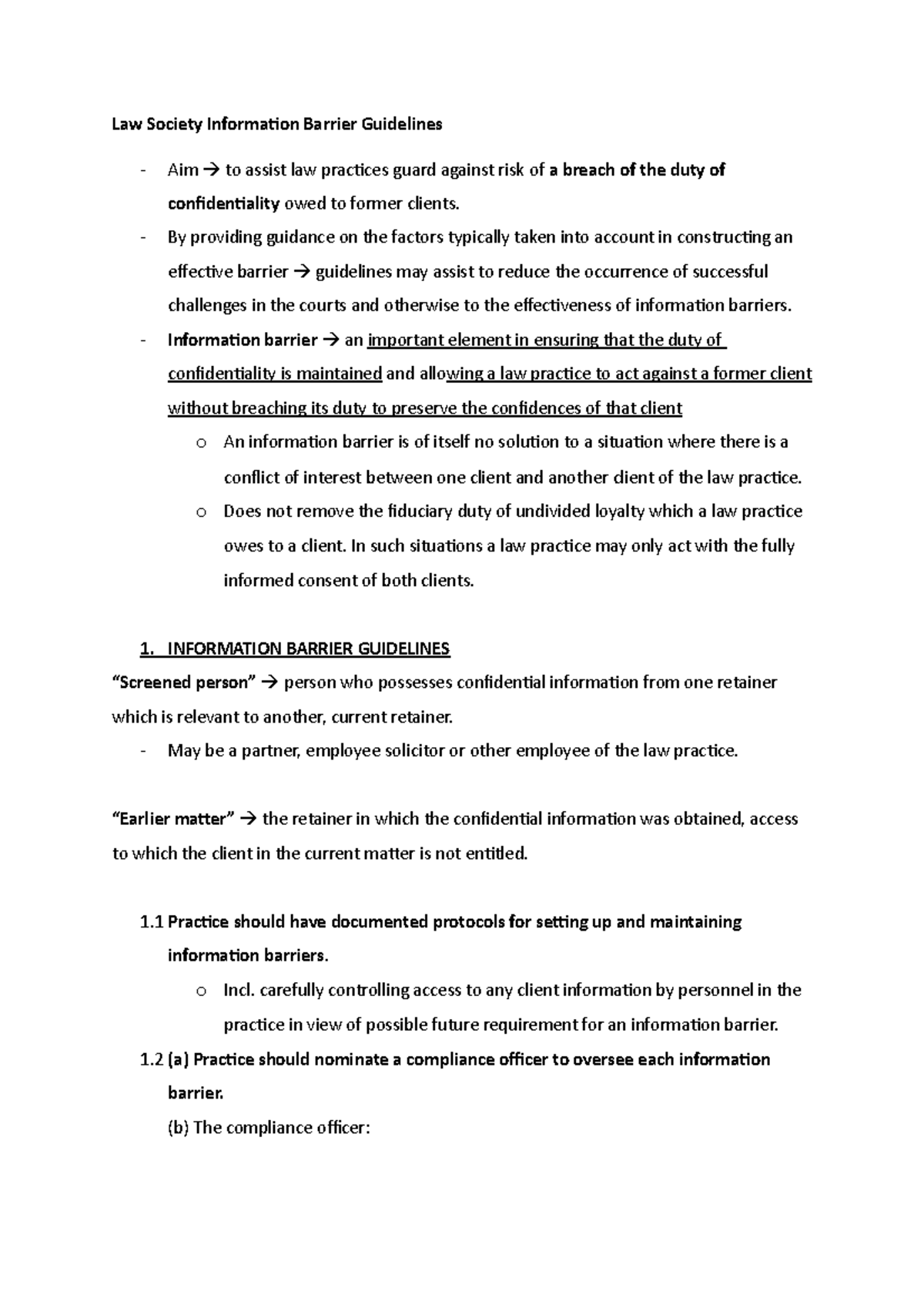 LS Info Barriers - law society information barrier notes - Law Society ...