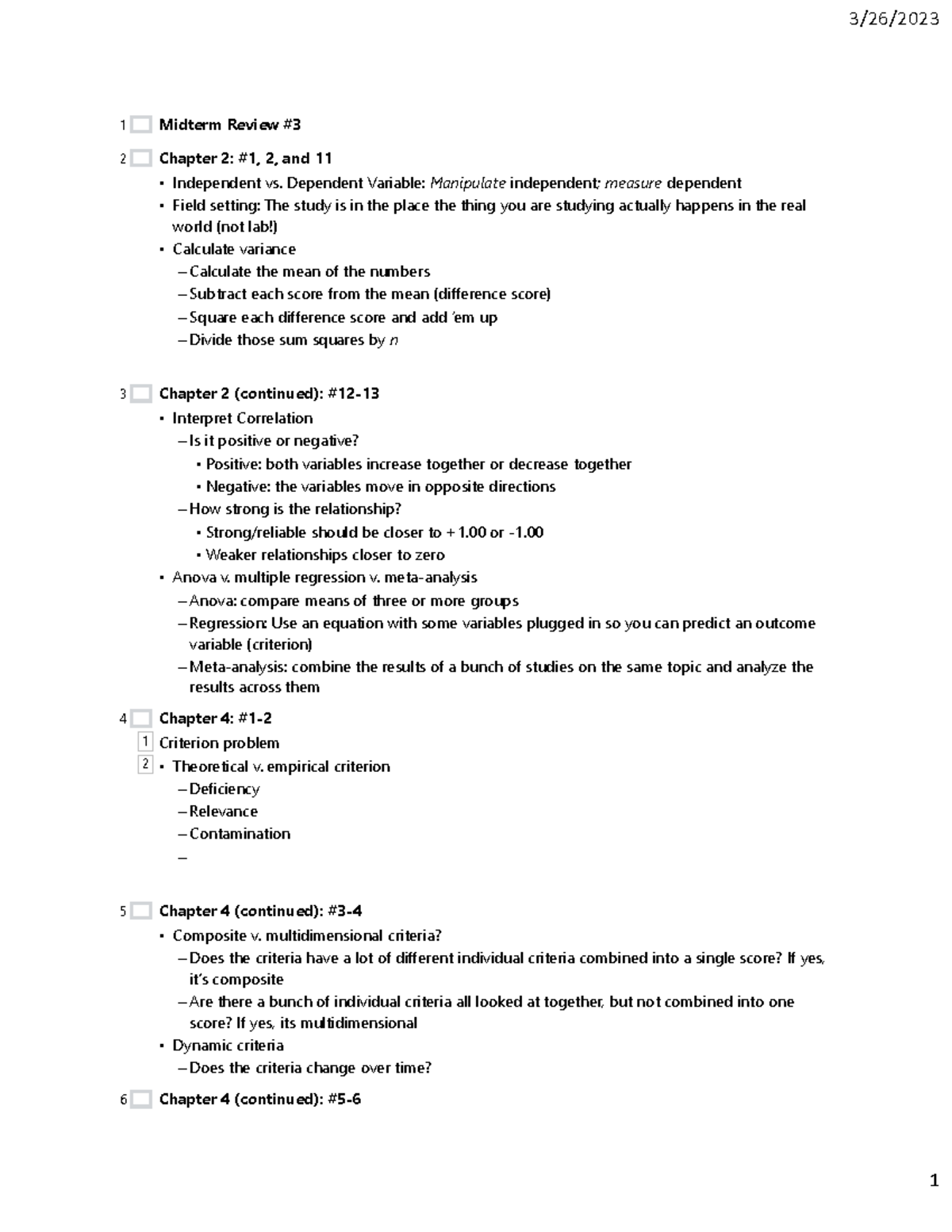 Midterm review notes 3 - 3/26/ 1 Midterm Review Chapter 2: #1, 2, and ...
