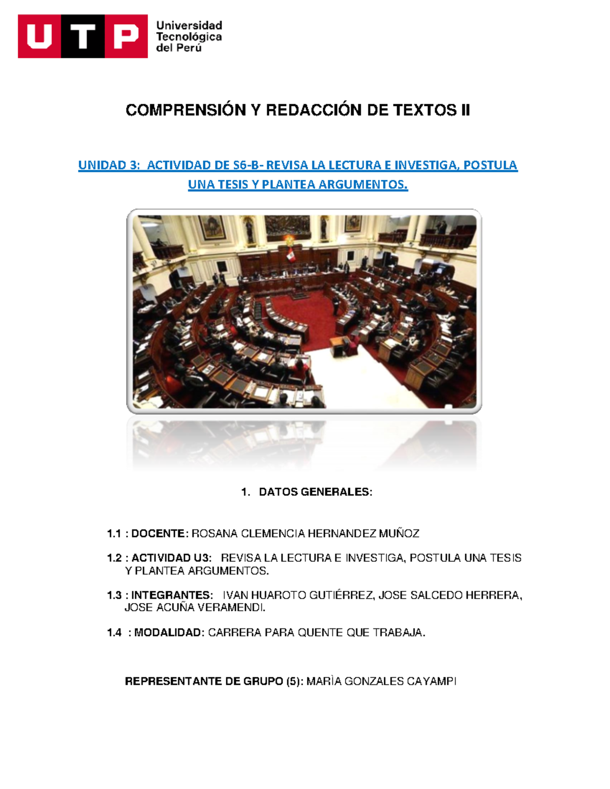 U3 S6 Texto Argumentativo (requisitos Congreso) B - COMPRENSIÓN Y ...