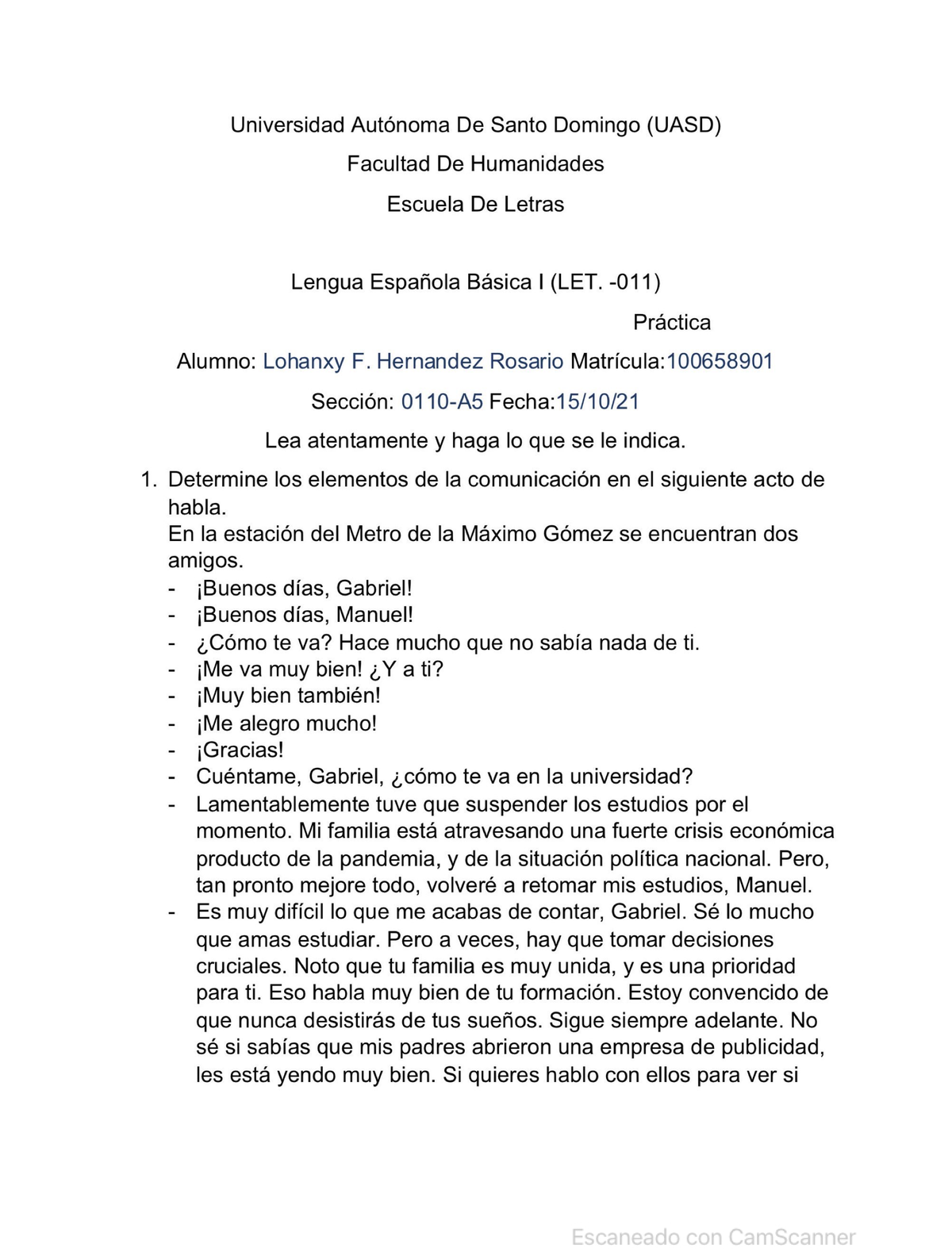 Pr Ã¡tica De Lengua Espa Ã±ola BÃ¡sica I (LET. -011) - Lengua Española ...