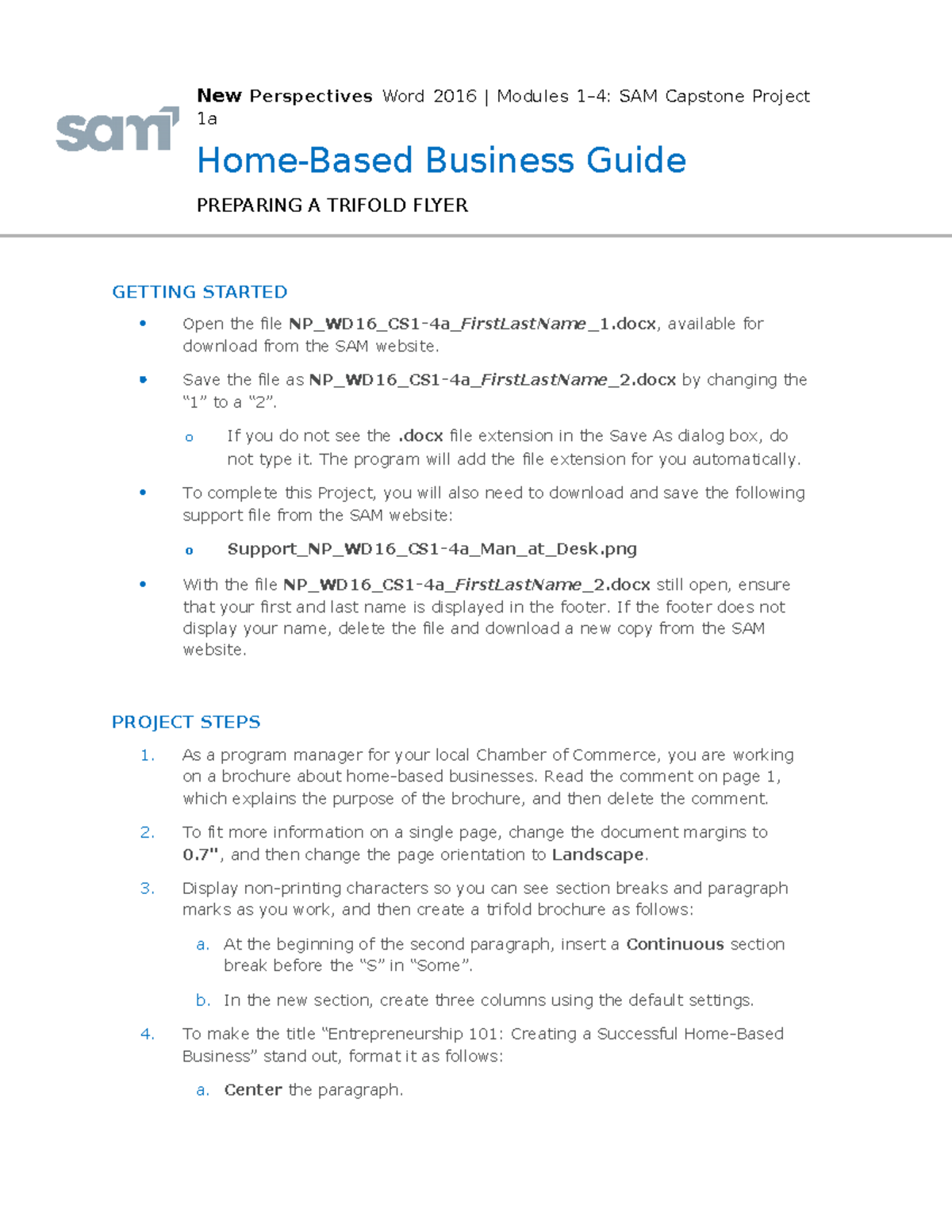 excel modules 1 4 sam capstone project a