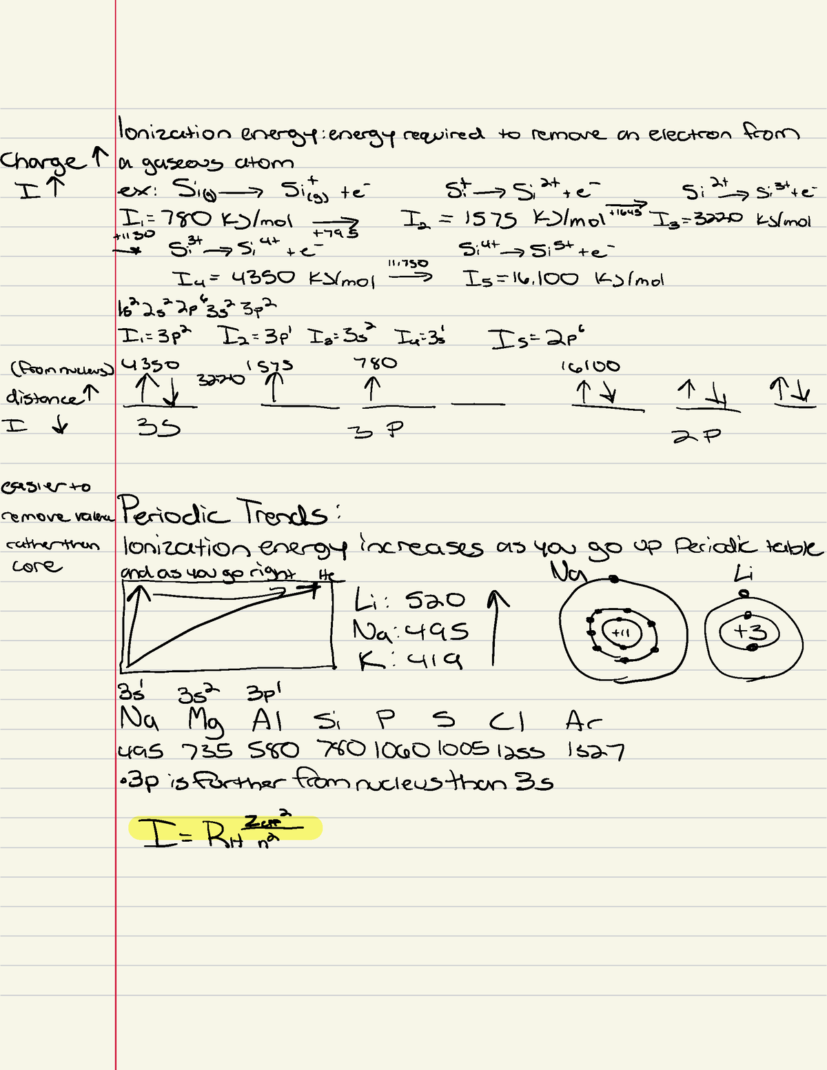 Ionization Energy - Organic Chemistry Tutor Based Notes - Ionization ...