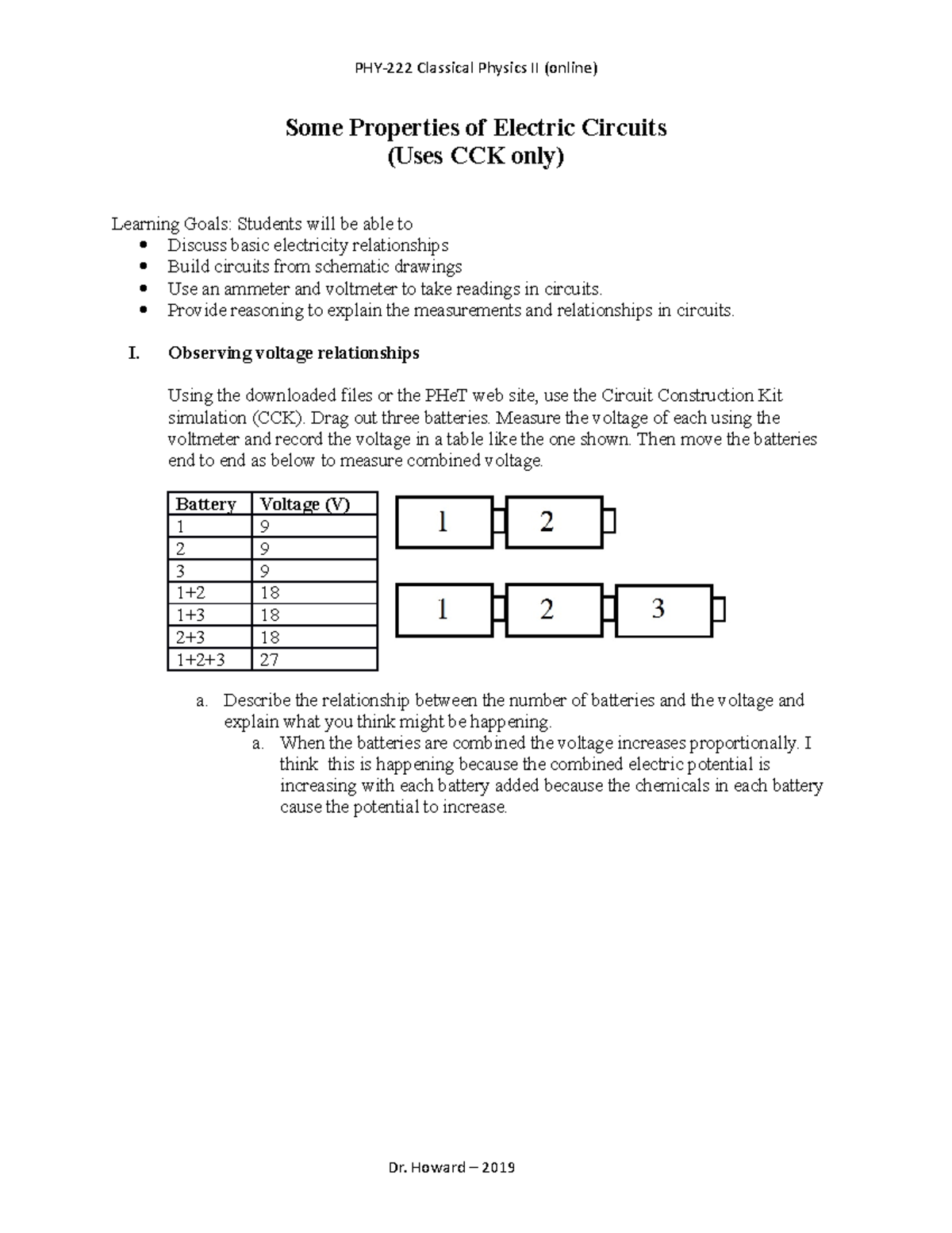 Introduction to circuits lab instructions some properties of