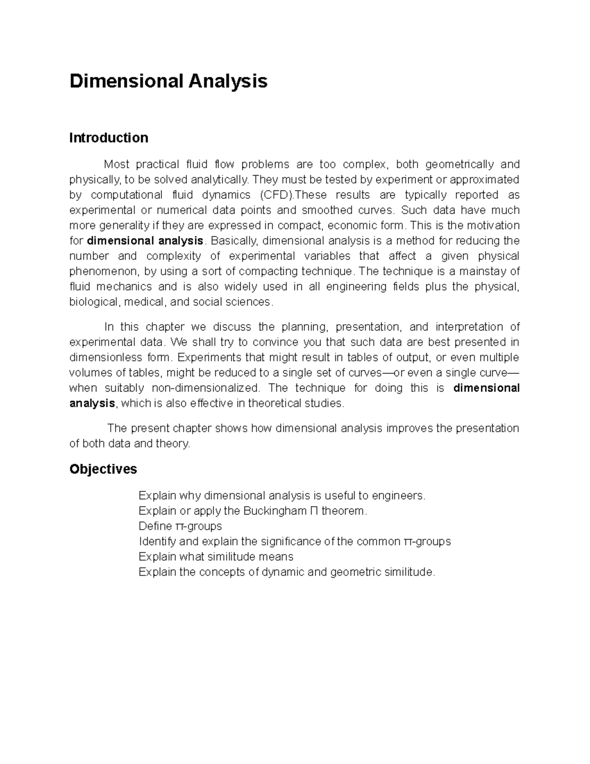 Dimensional Analysis - Lecture notes 4 - Dimensional Analysis ...