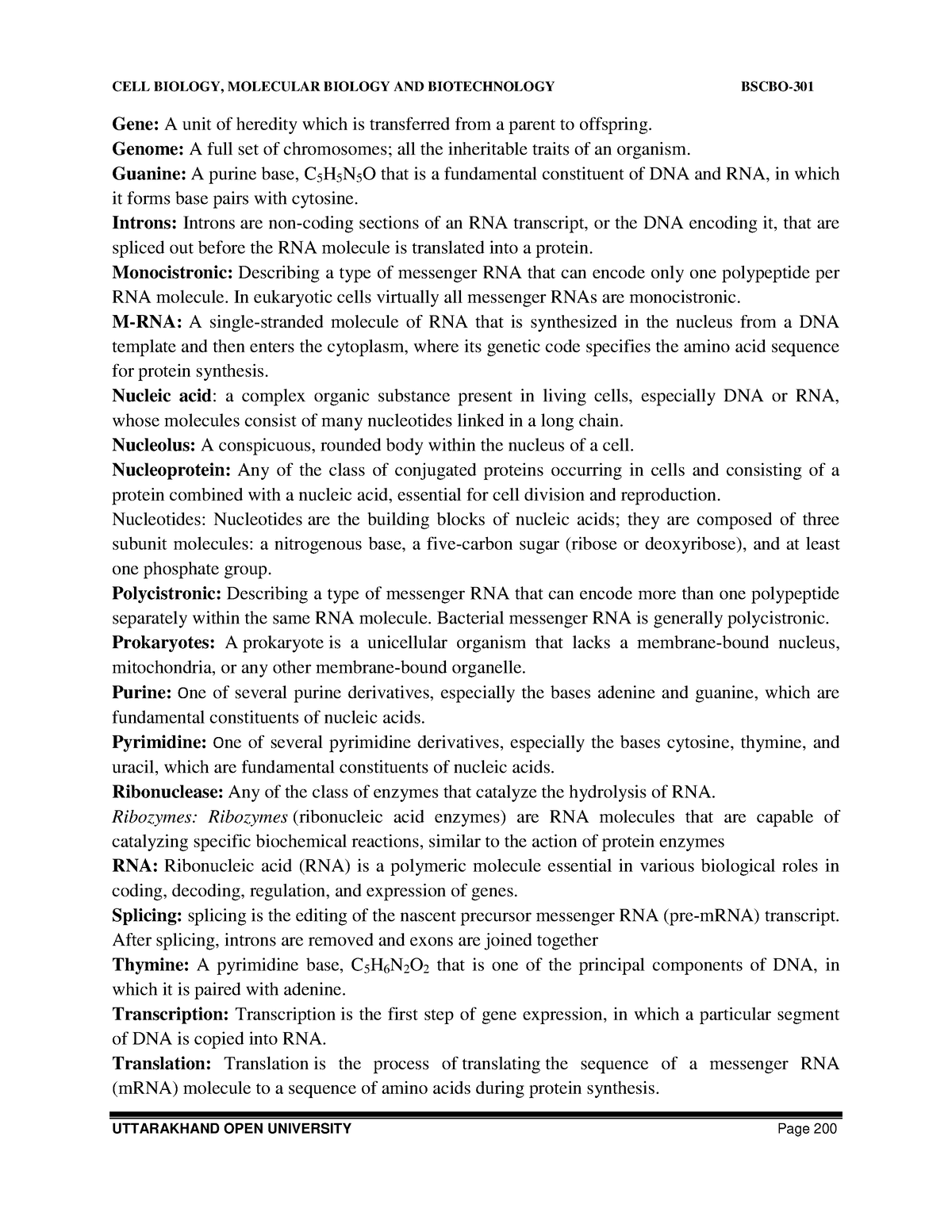 Cell And Molecular Biology-01-51 - Gene: A unit of heredity which is ...