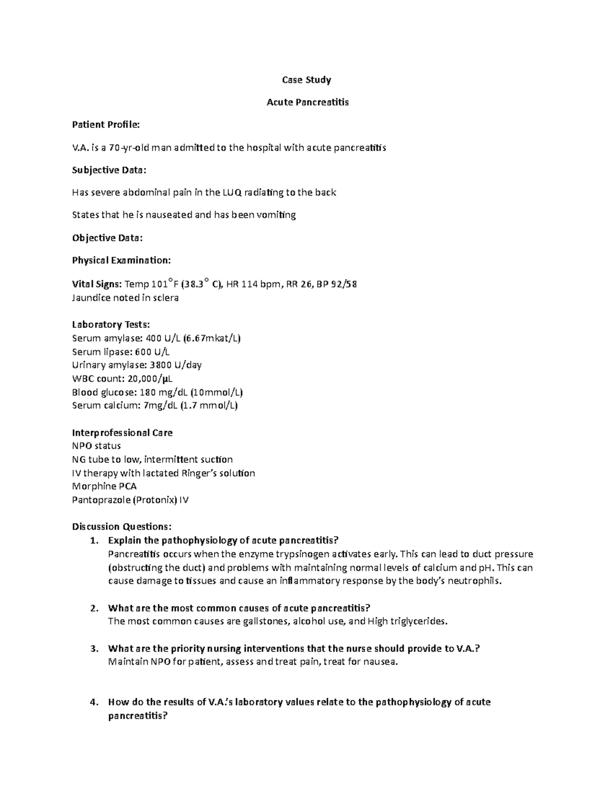 acute pancreatitis case study